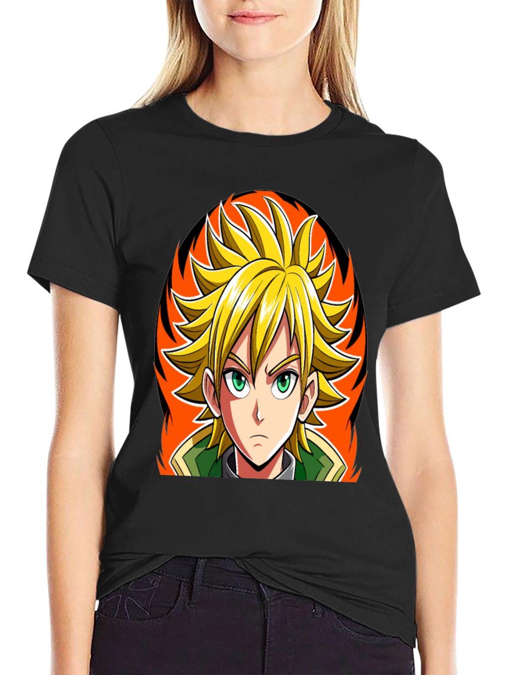 Anime Character Graphic Black T-Shirt
