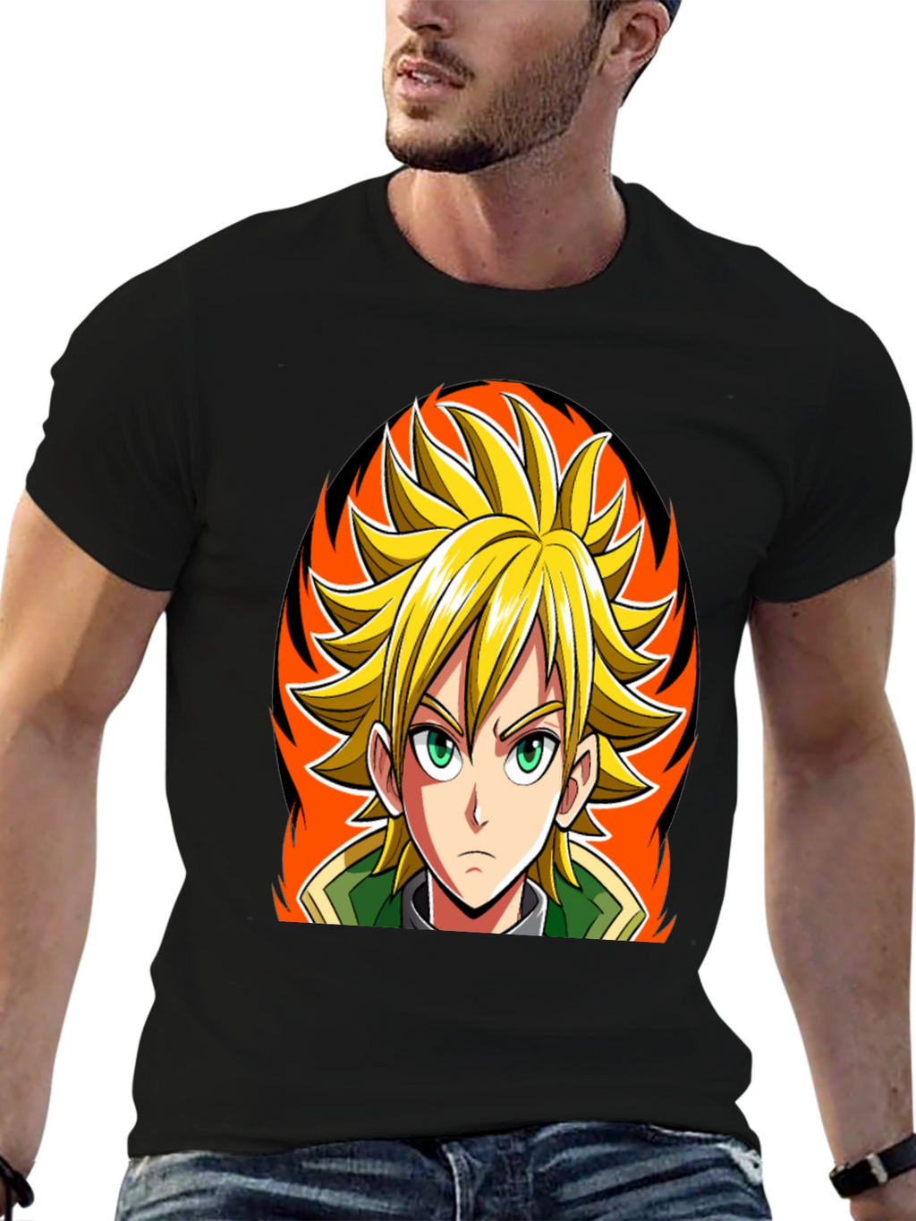 Anime Character Graphic Black T-Shirt