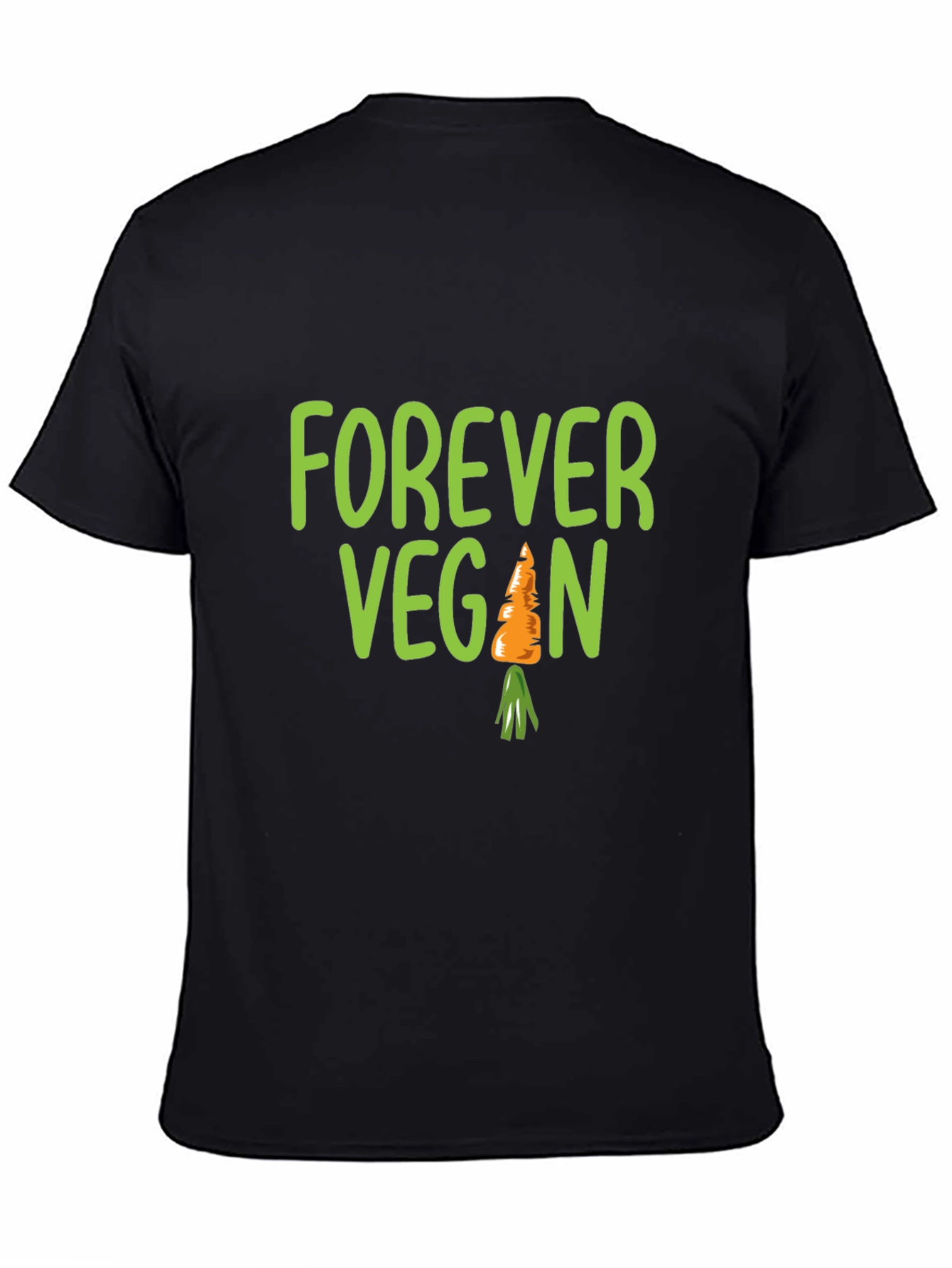 Forever Vegan Carrot T-Shirt - Unisex Black Tee