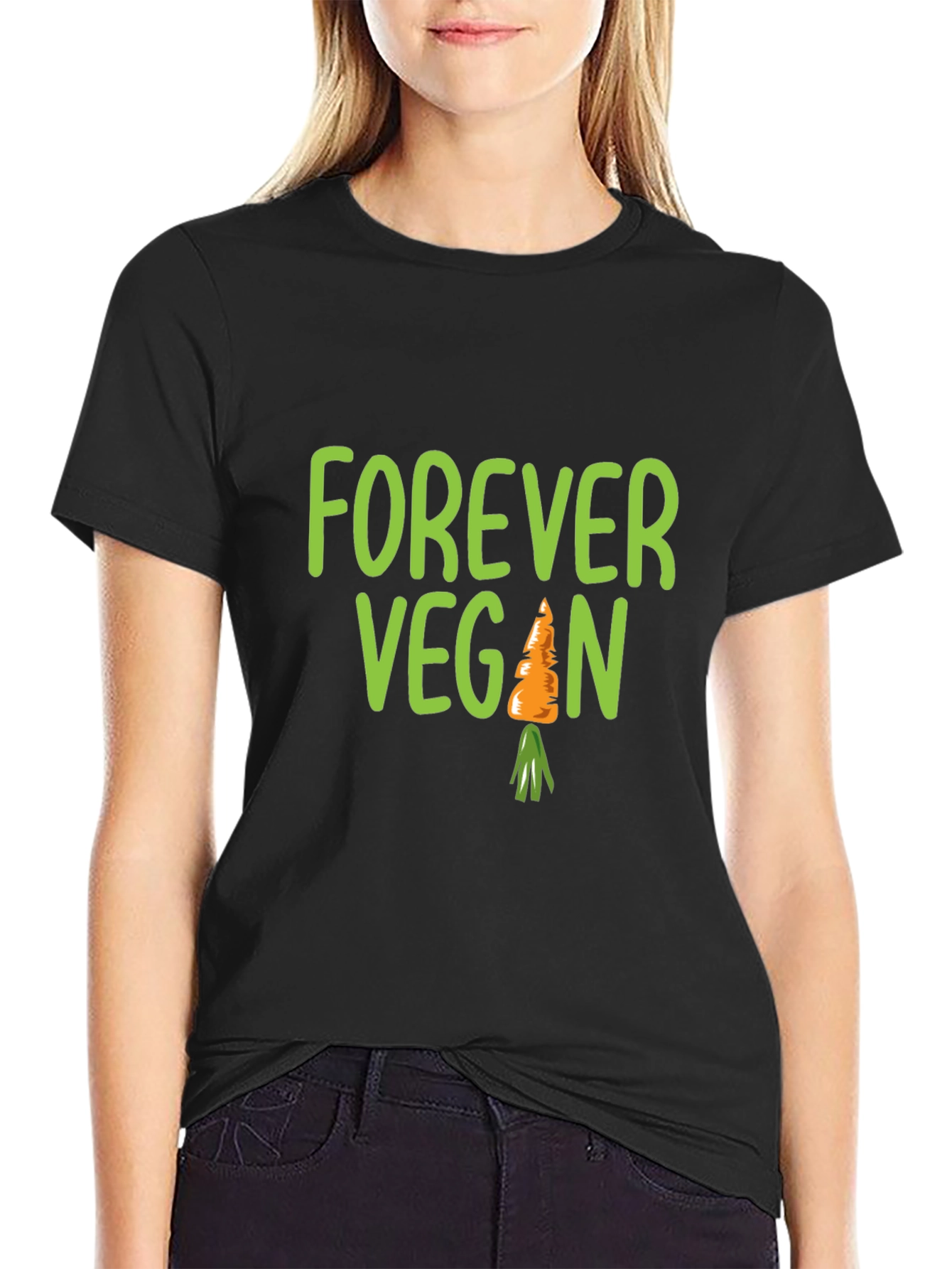 Forever Vegan Carrot T-Shirt - Unisex Black Tee