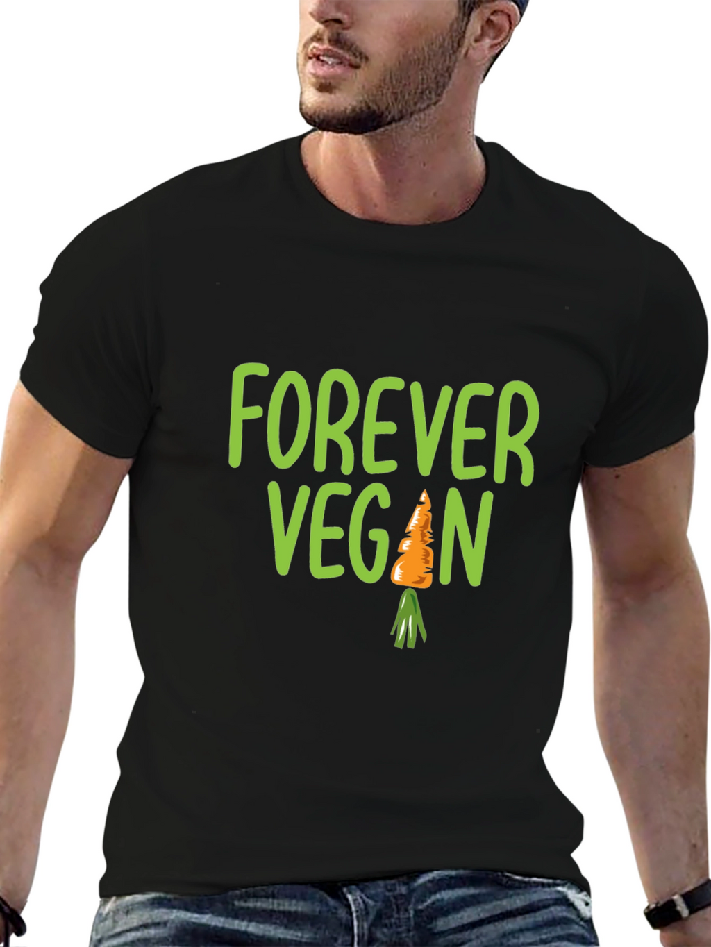 Forever Vegan Carrot T-Shirt - Unisex Black Tee