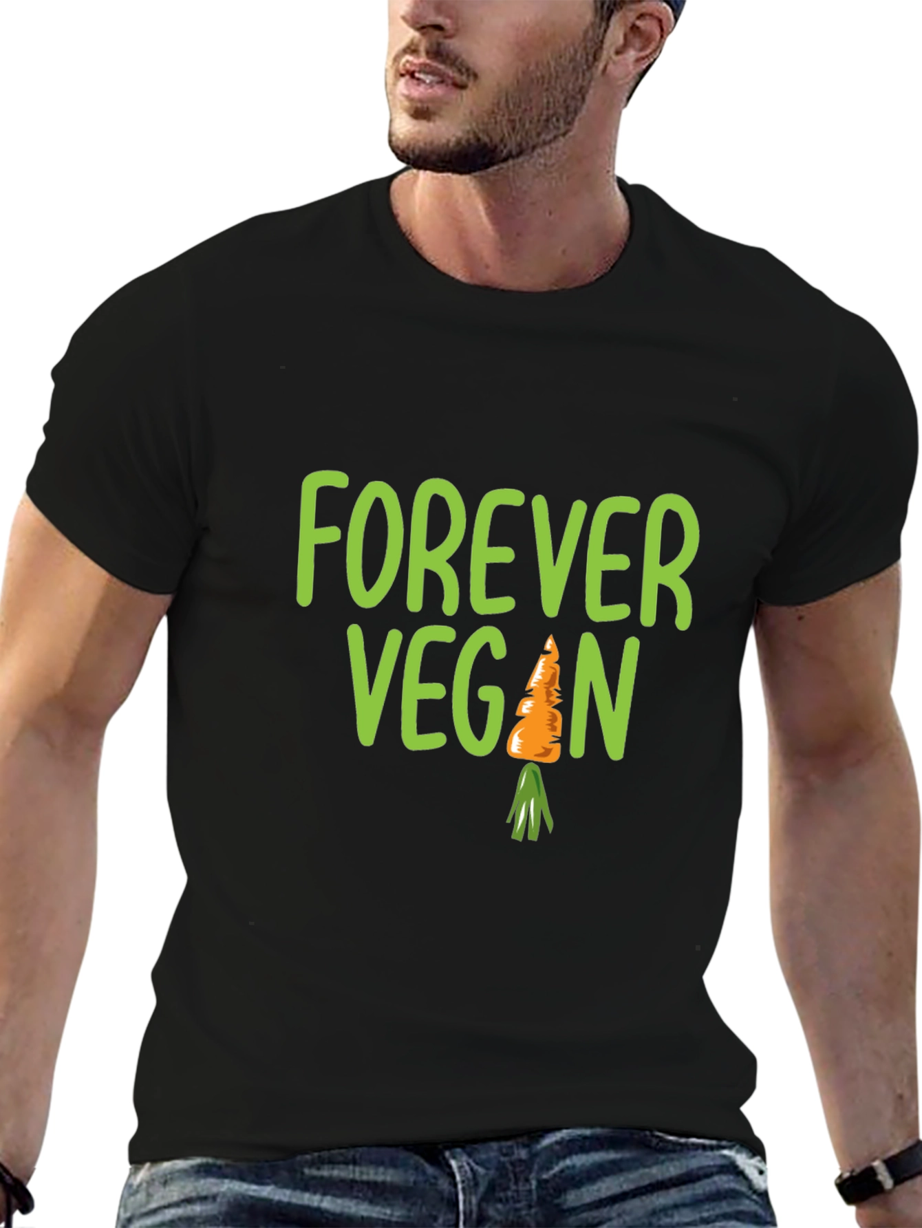 Forever Vegan Carrot T-Shirt - Unisex Black Tee