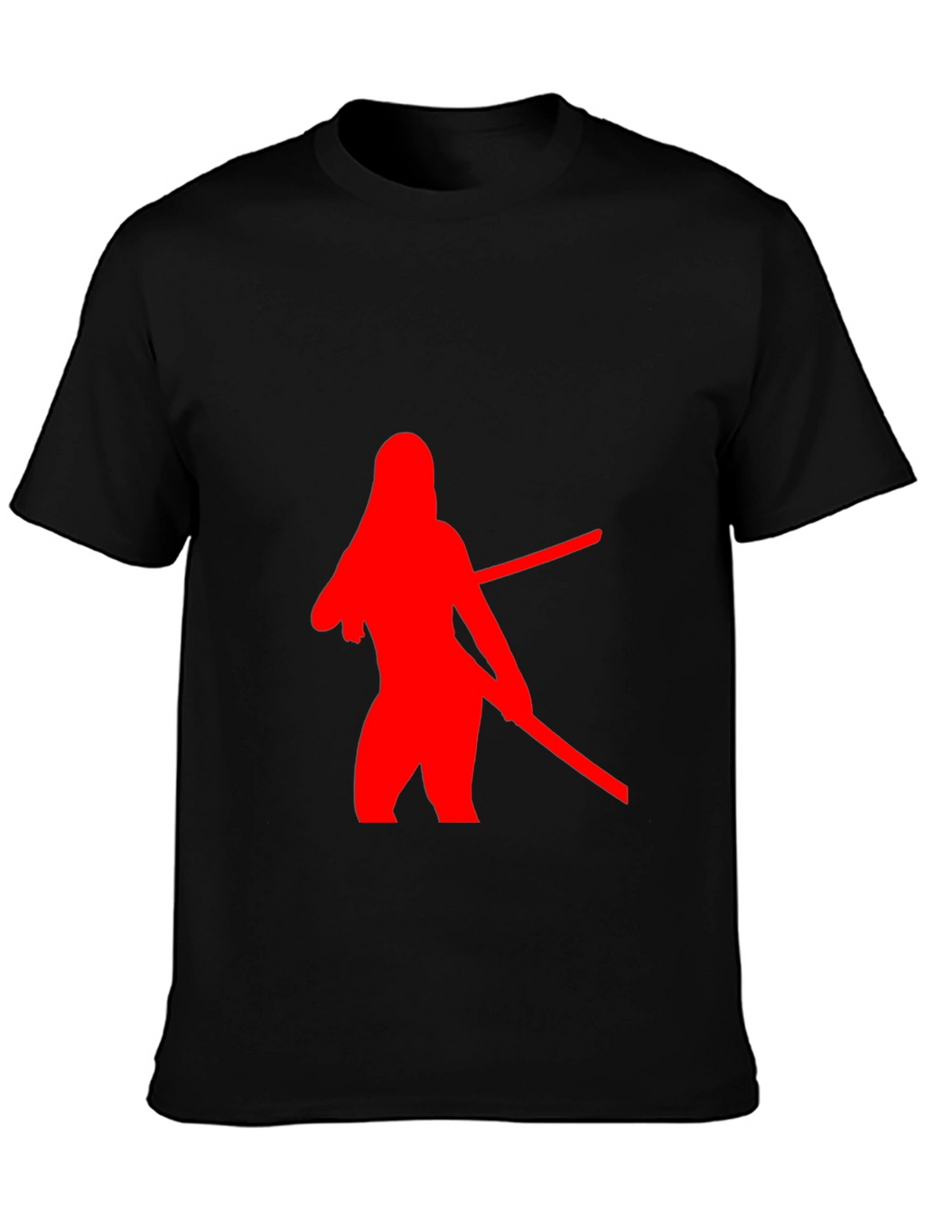 Red Silhouette Graphic Black T-Shirt