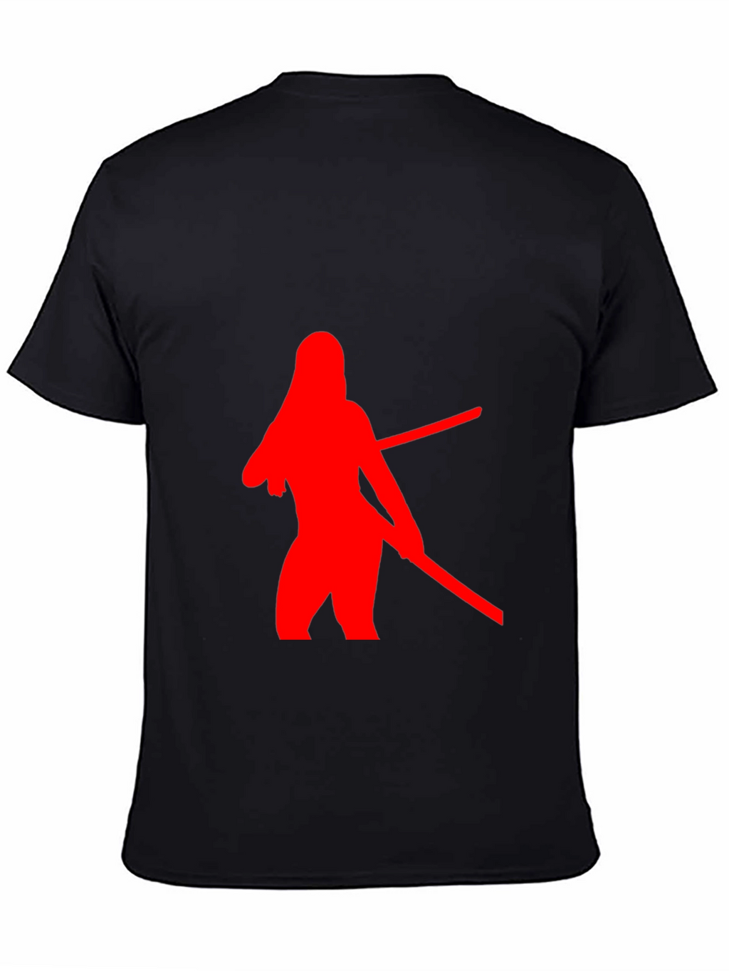 Red Silhouette Graphic Black T-Shirt