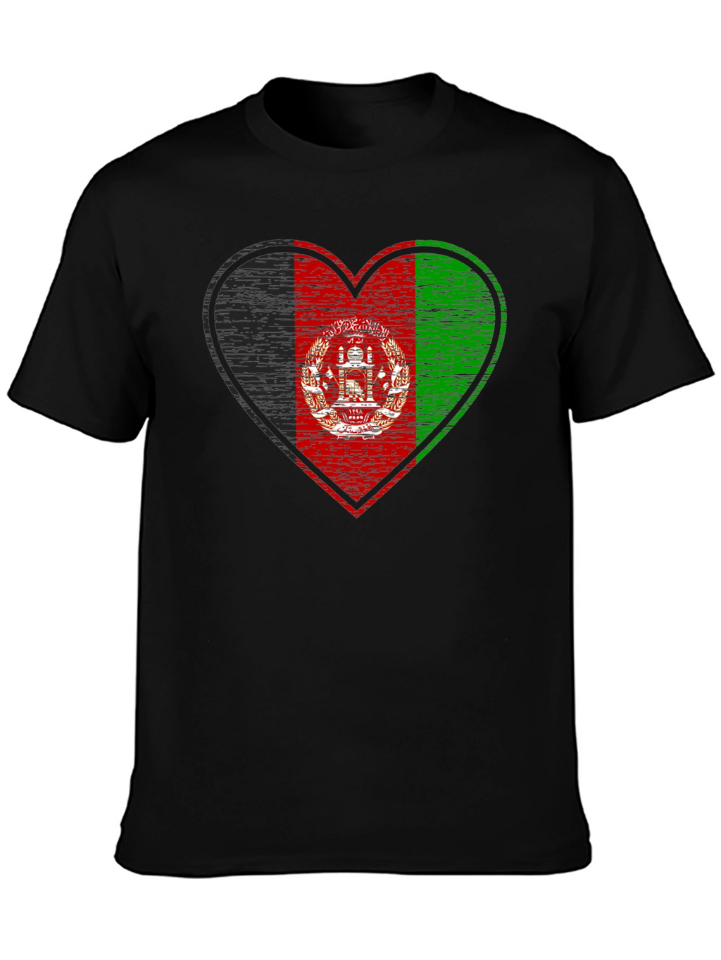 Afghanistan Flag Heart T-Shirt - Patriotic Graphic Tee
