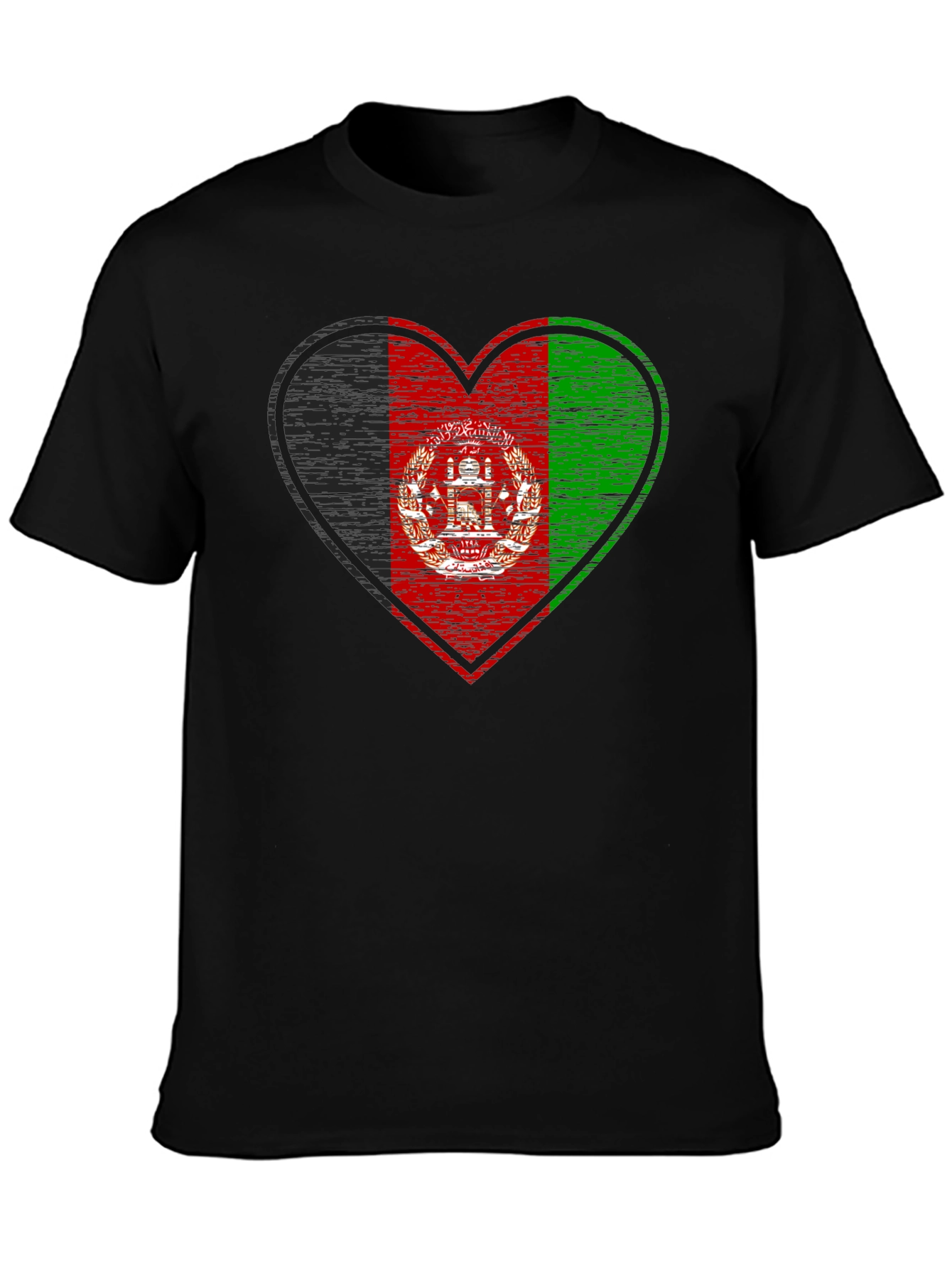 Afghanistan Flag Heart T-Shirt - Patriotic Graphic Tee
