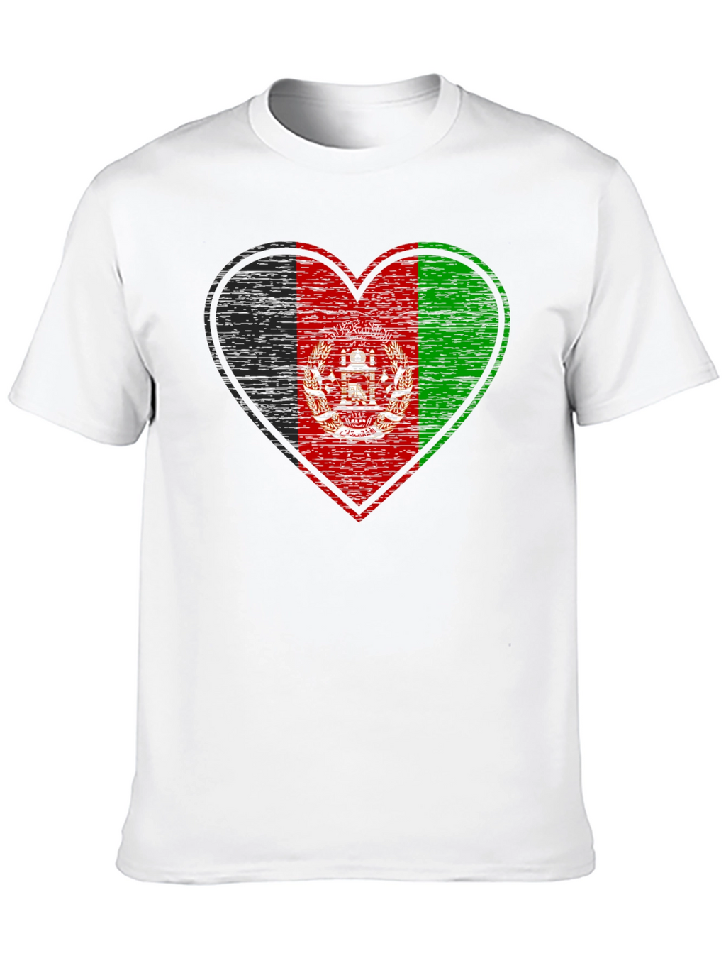 Afghanistan Flag Heart T-Shirt - Patriotic Graphic Tee