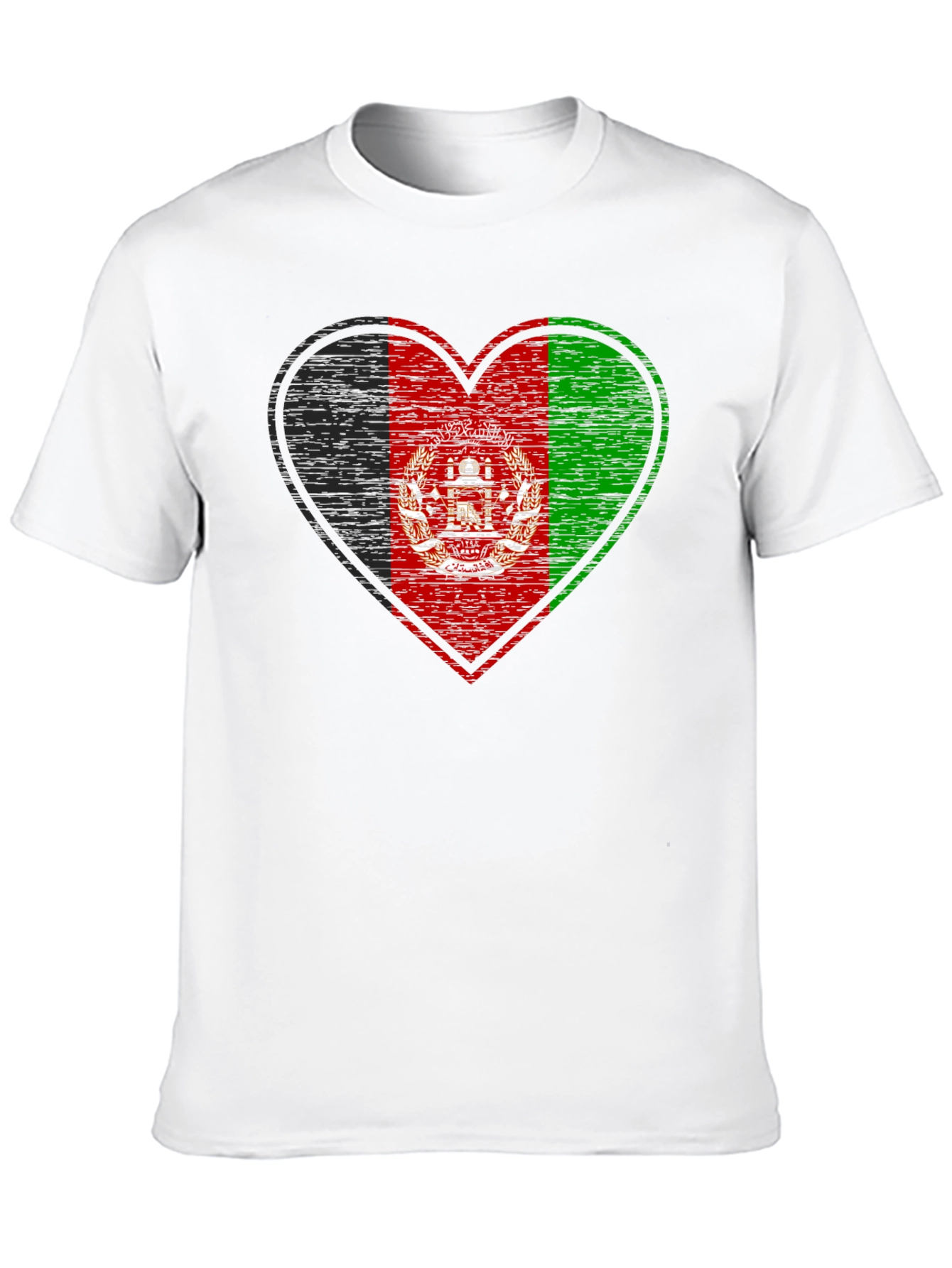 Afghanistan Flag Heart T-Shirt - Patriotic Graphic Tee