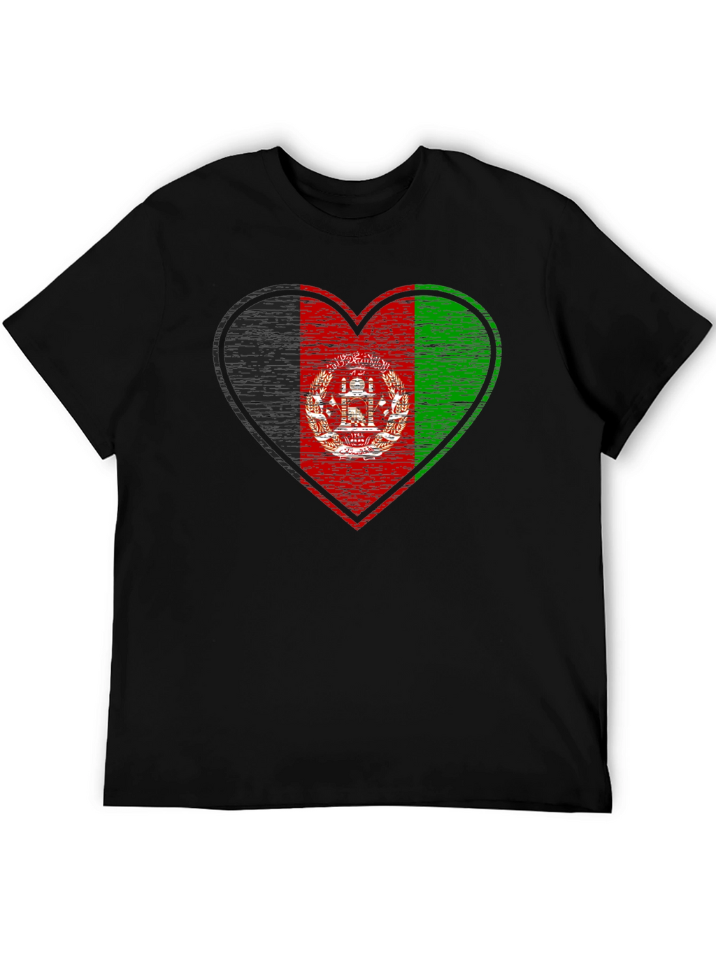 Afghanistan Flag Heart T-Shirt - Patriotic Graphic Tee