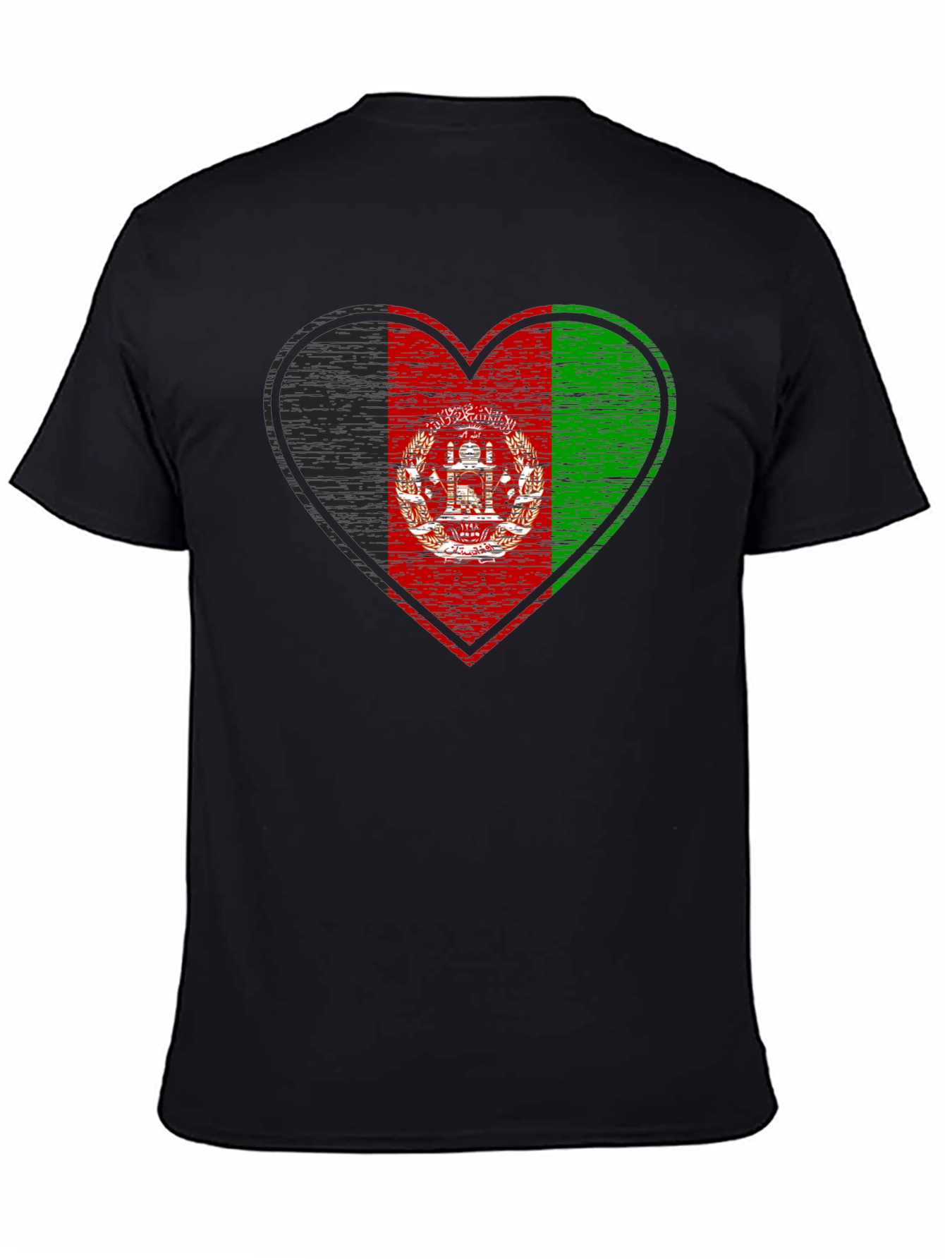 Afghanistan Flag Heart T-Shirt - Patriotic Graphic Tee