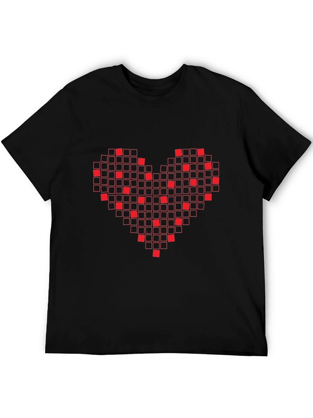 Pixel Heart Graphic T-Shirt - Black