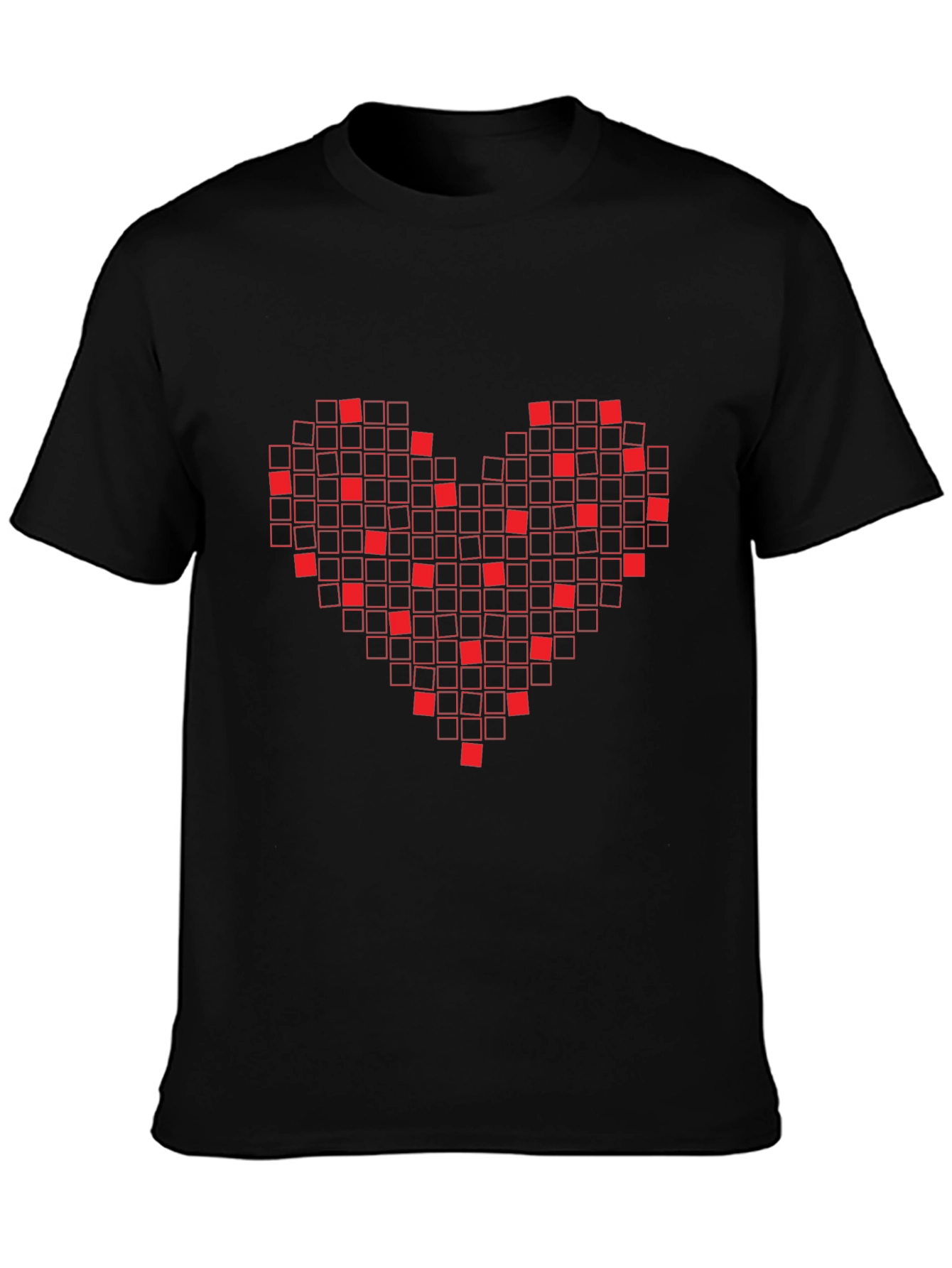 Pixel Heart Graphic T-Shirt - Black