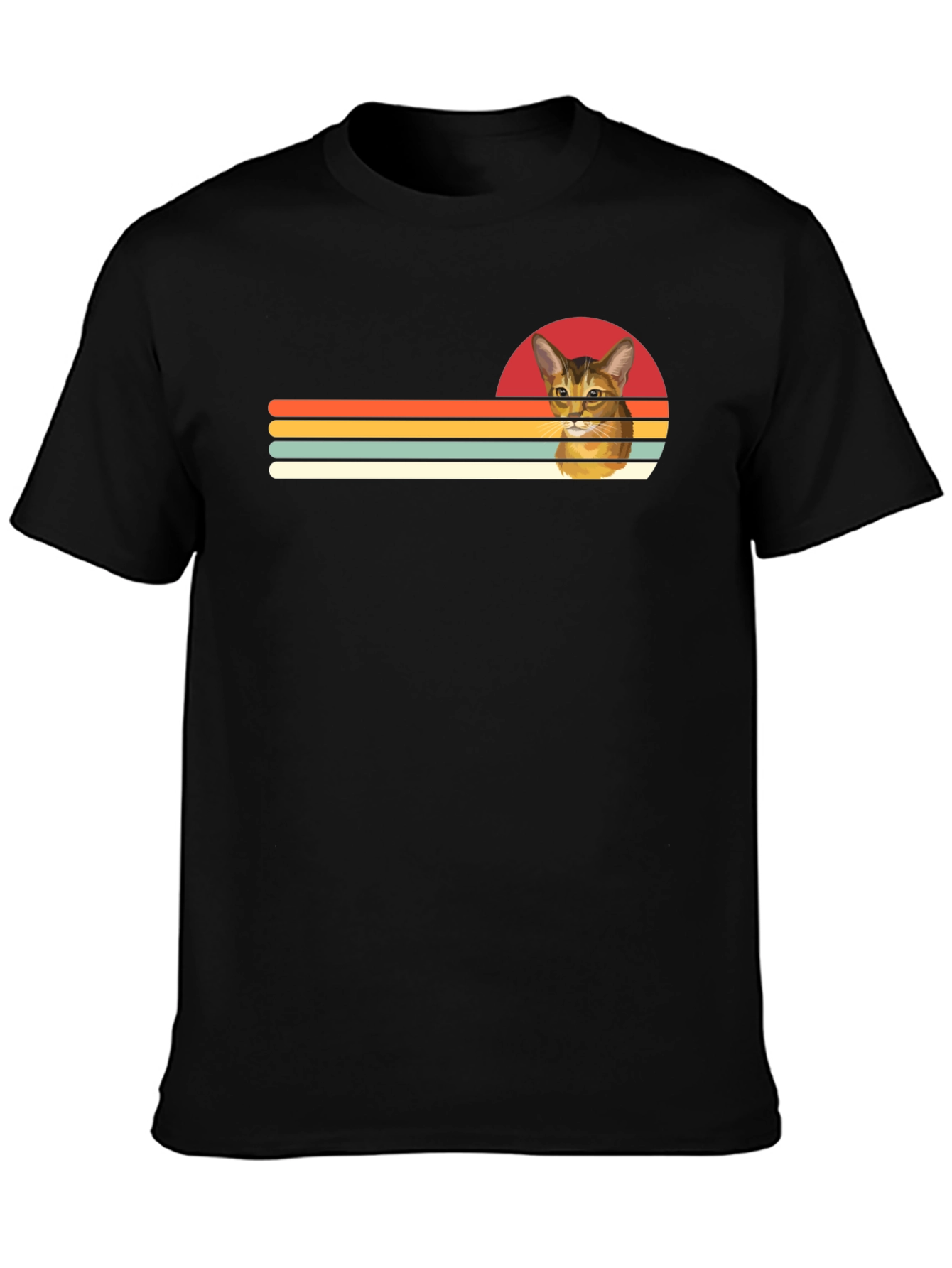 Retro Cat Graphic Tee - Vintage Style T-Shirt