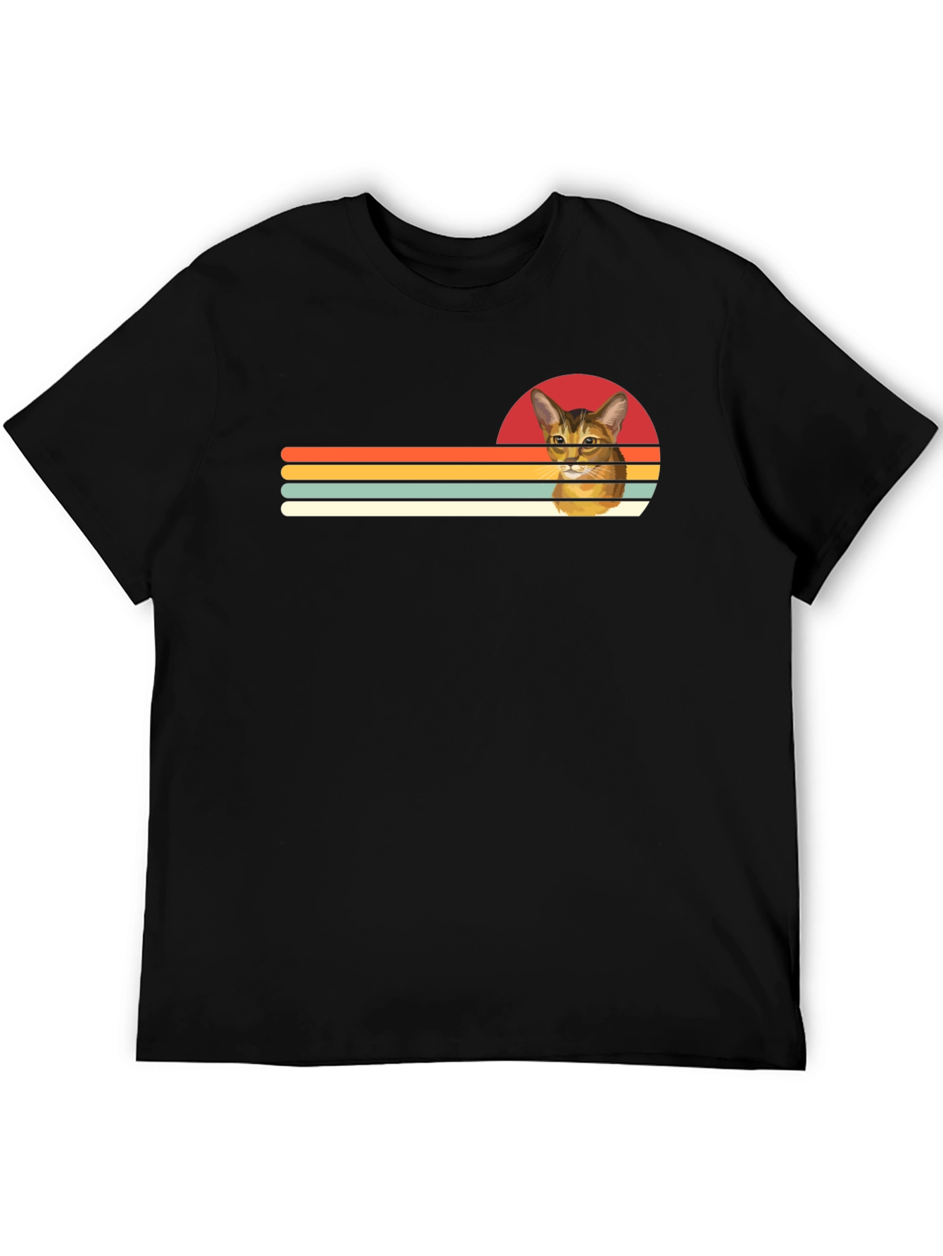 Retro Cat Graphic Tee - Vintage Style T-Shirt