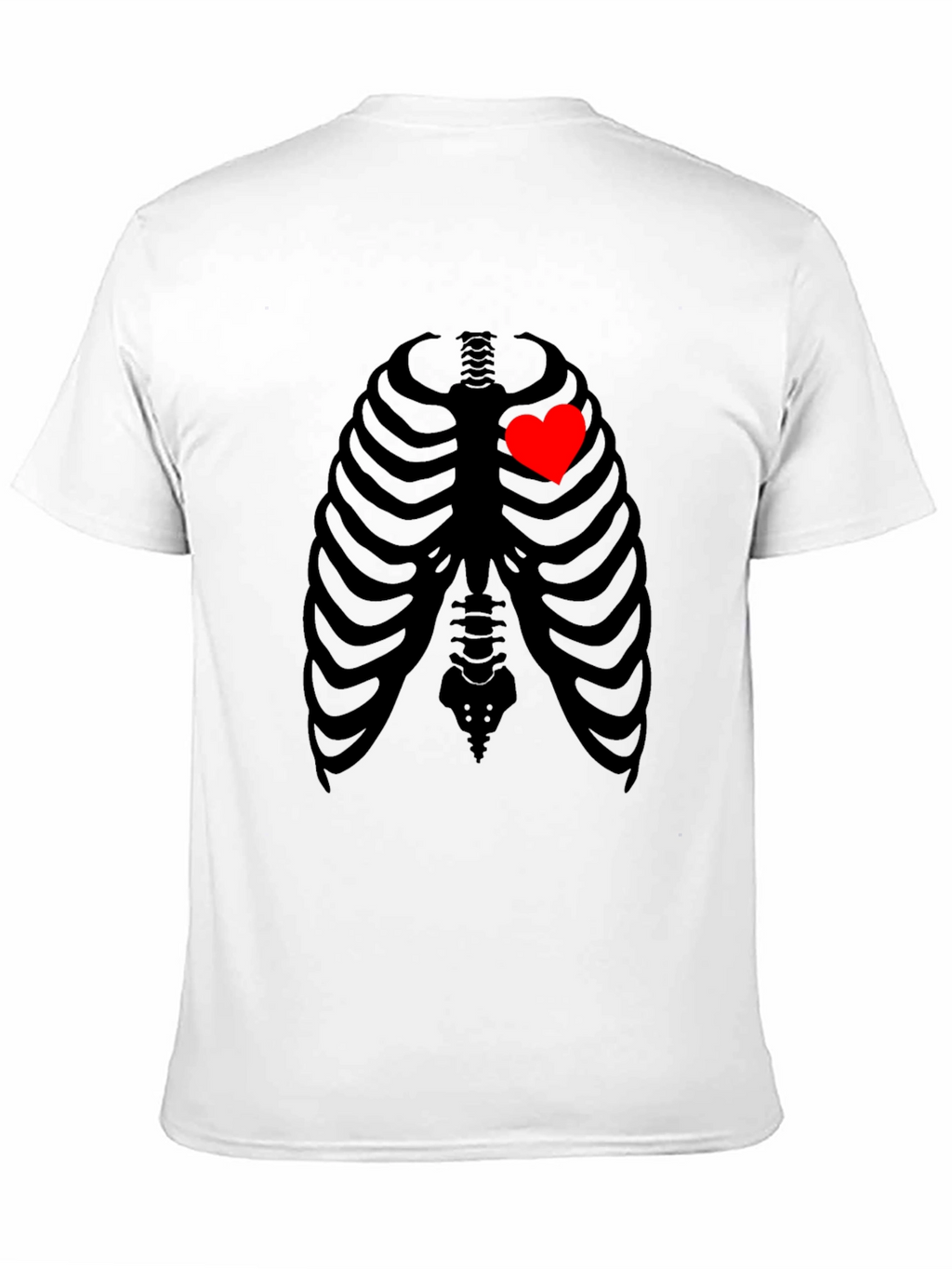 Heart Rib Cage Graphic T-Shirt - Unique Skeleton Design