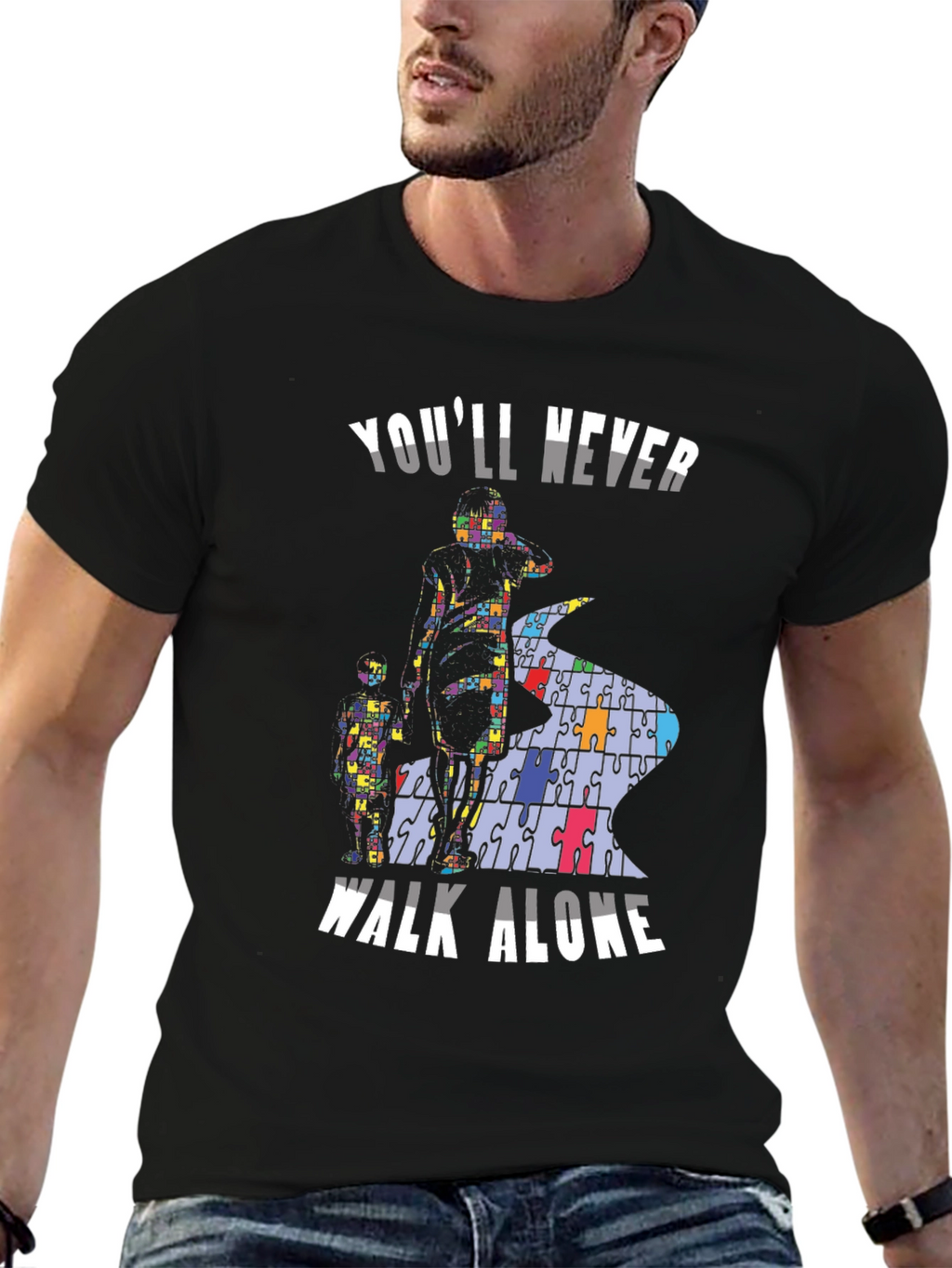 Autism Awareness T-Shirt - Youll Never Walk Alone