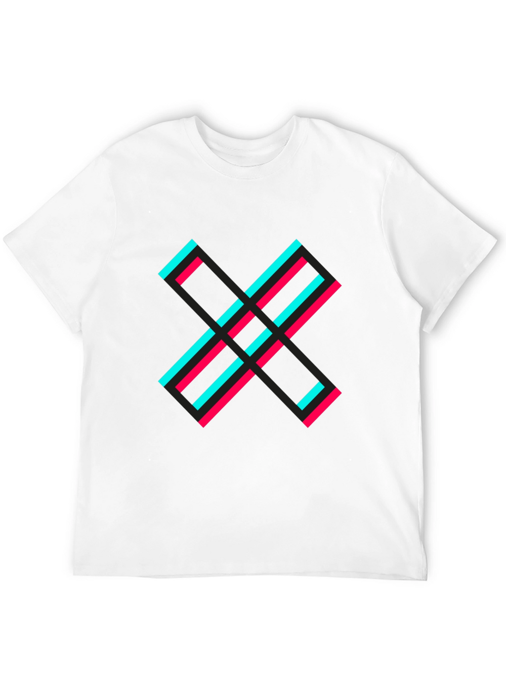 Bold Graphic Tee - Black with Modern X Design