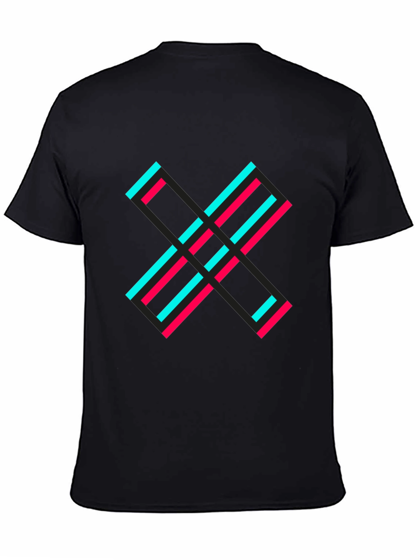 Bold Graphic Tee - Black with Modern X Design