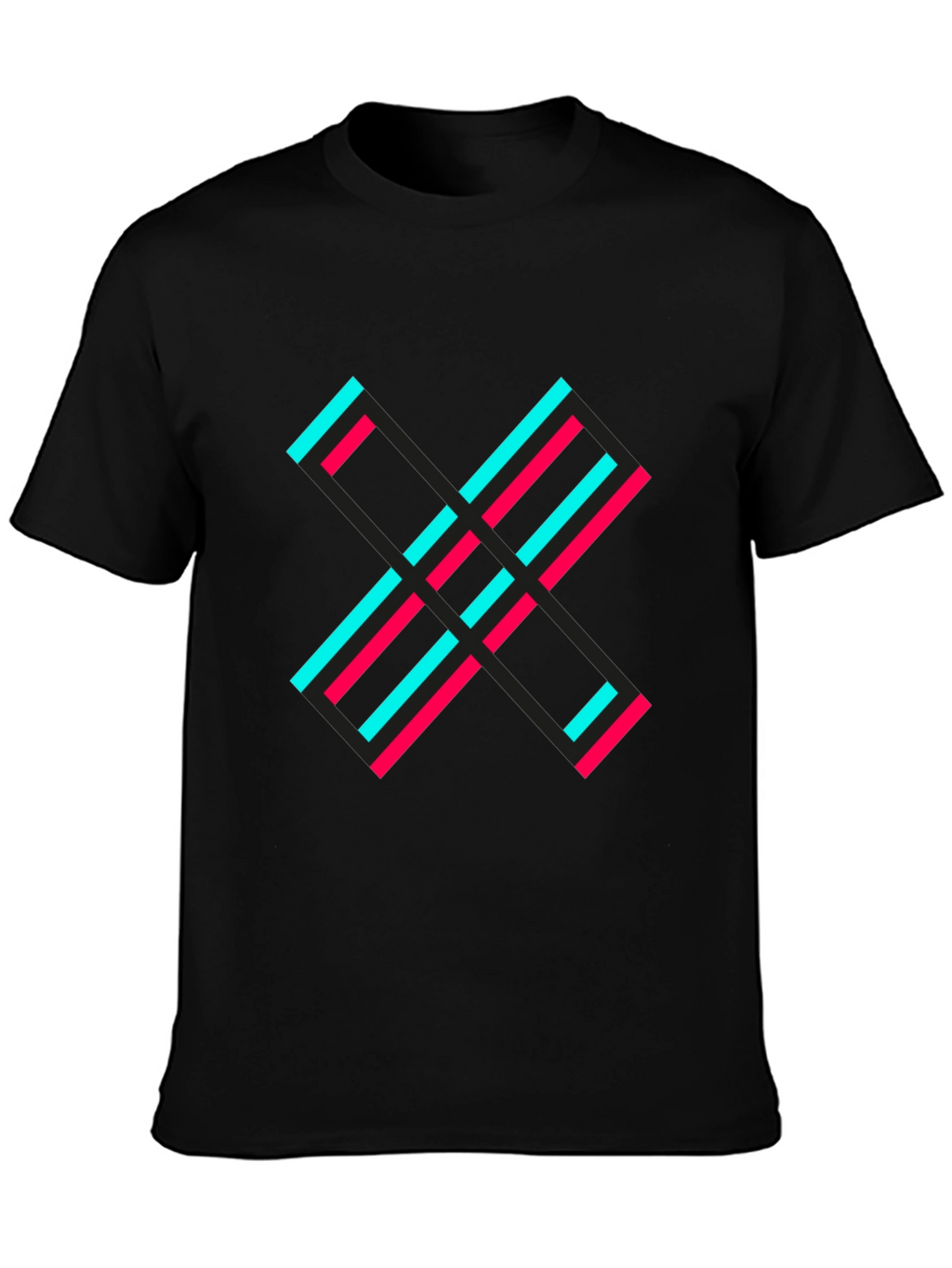 Bold Graphic Tee - Black with Modern X Design