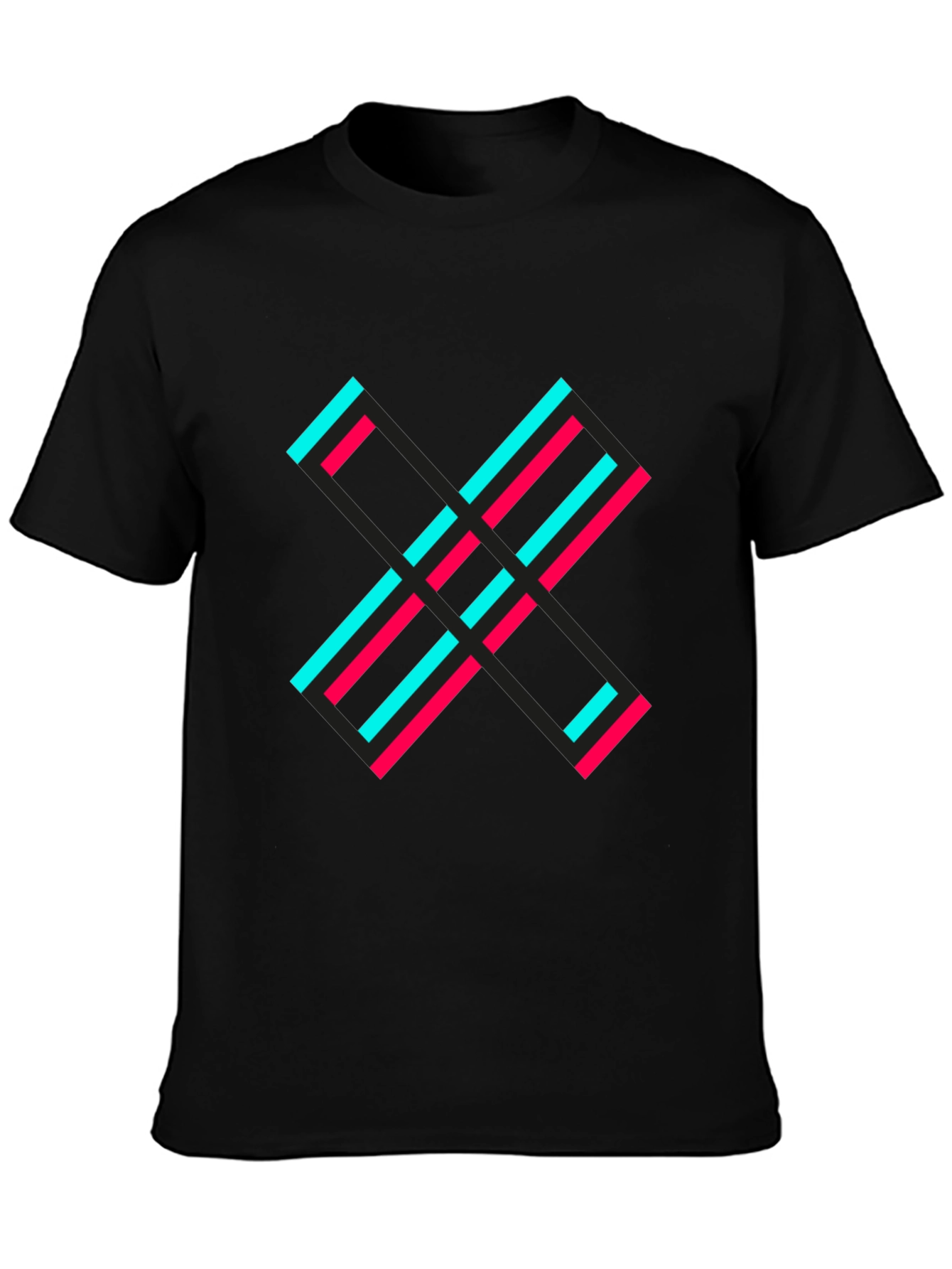 Bold Graphic Tee - Black with Modern X Design