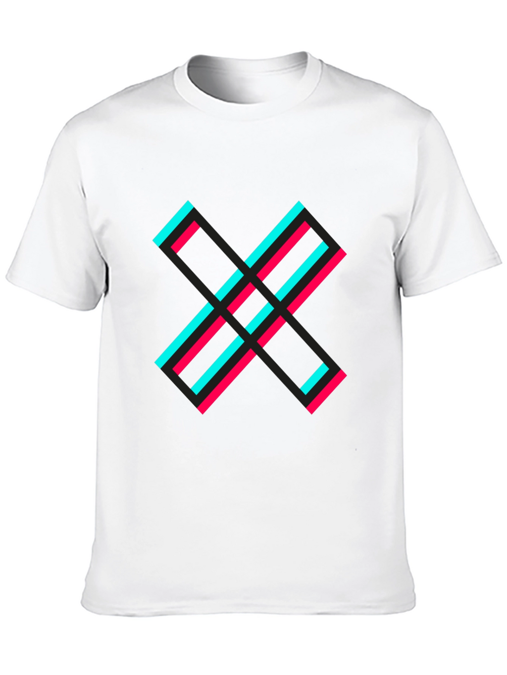 Bold Graphic Tee - Black with Modern X Design