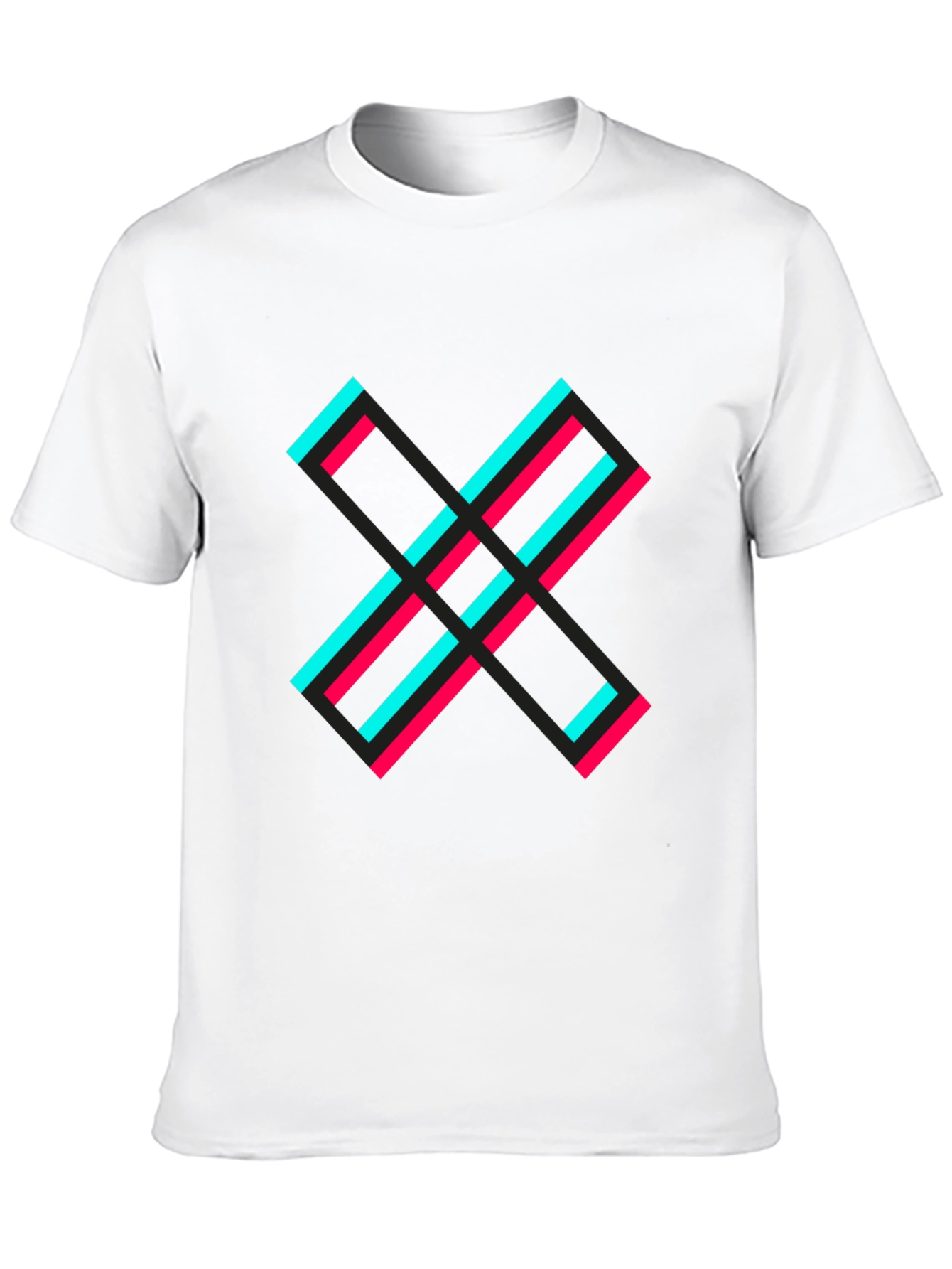 Bold Graphic Tee - Black with Modern X Design