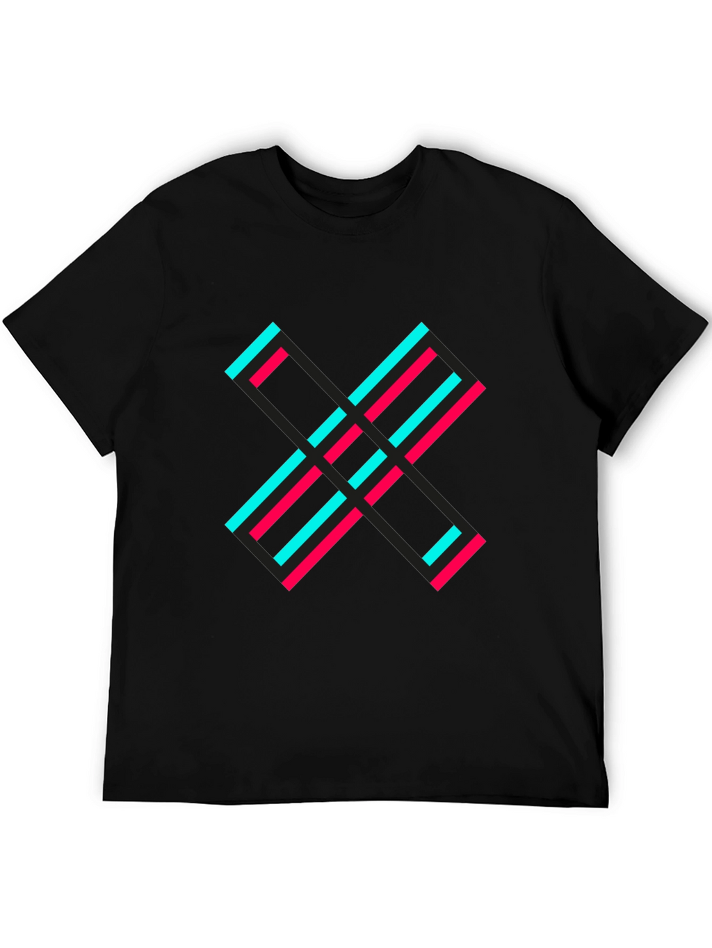 Bold Graphic Tee - Black with Modern X Design