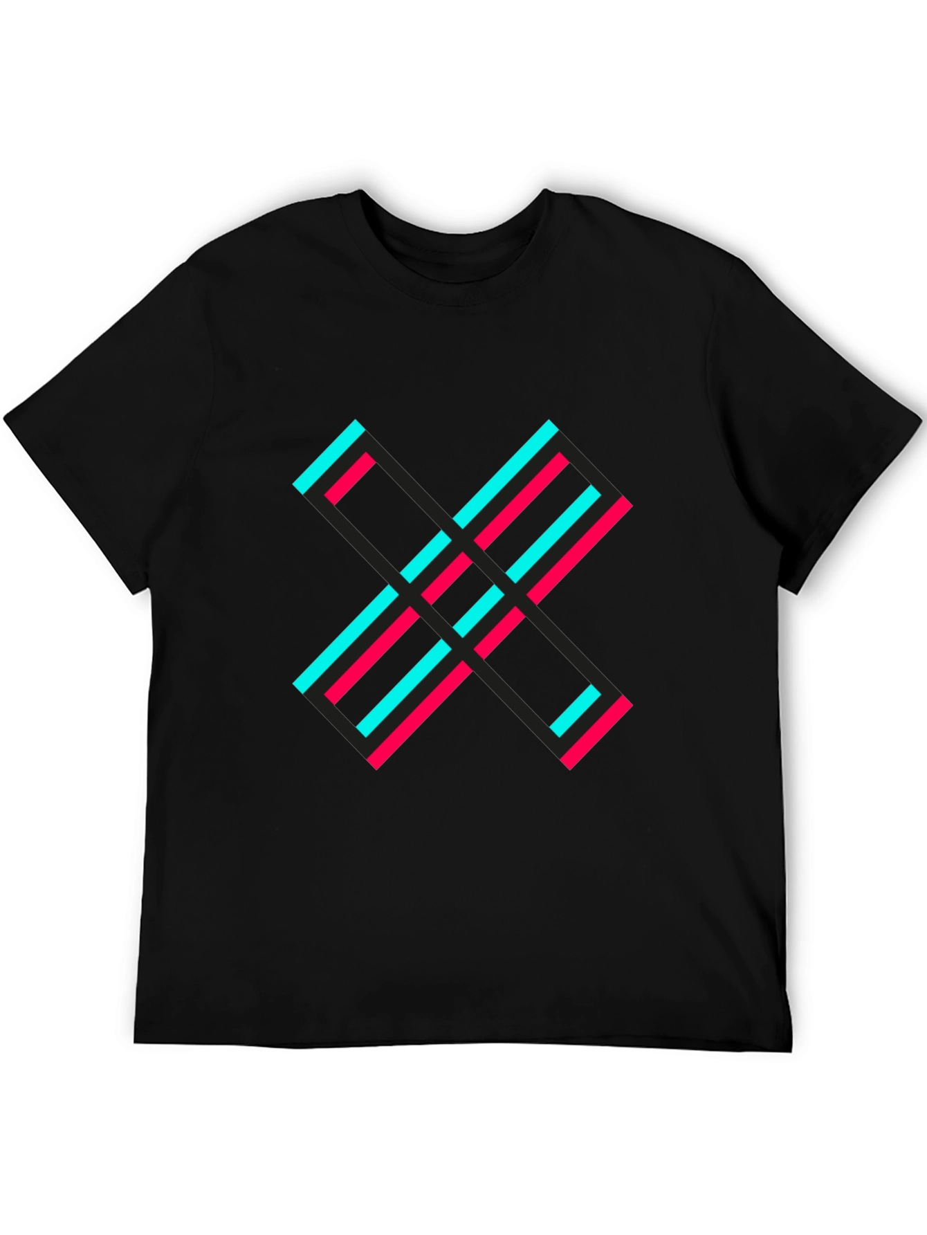 Bold Graphic Tee - Black with Modern X Design