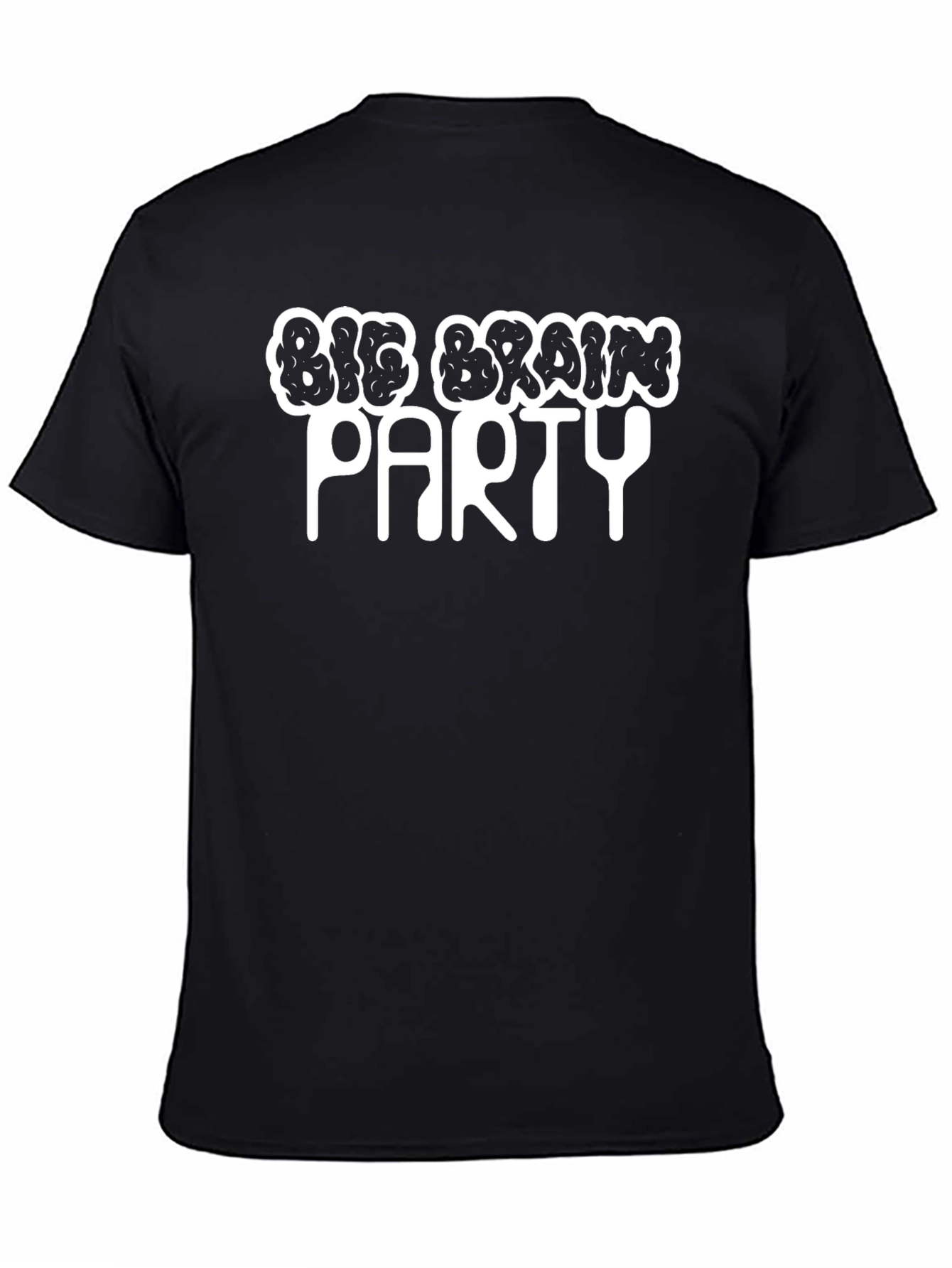 Big Brain Party Graphic Tee - Black Casual Shirt