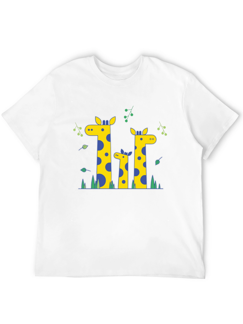 Giraffe Family Print Black T-Shirt