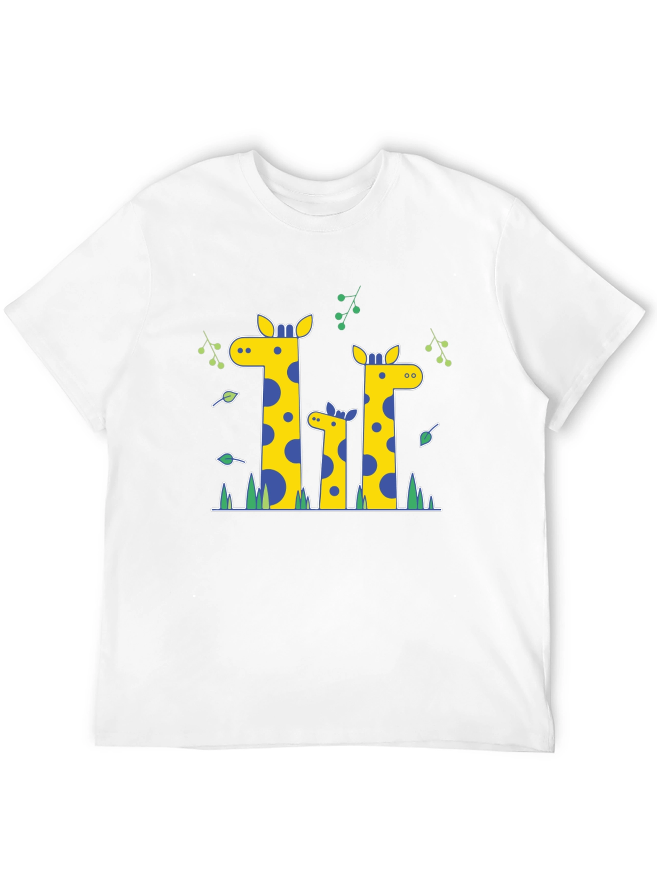 Giraffe Family Print Black T-Shirt