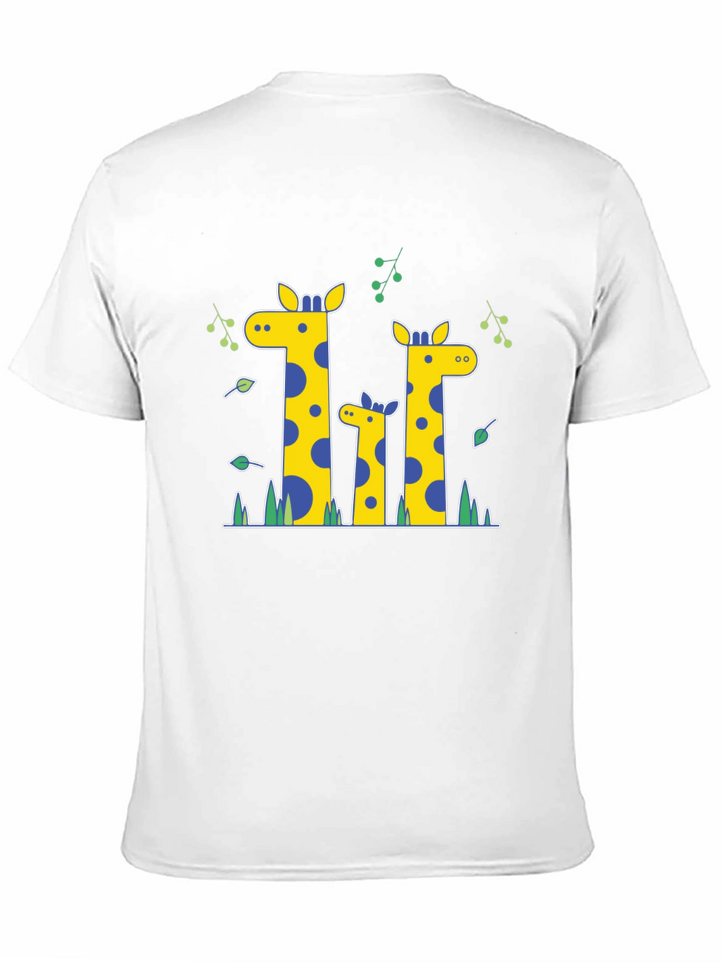 Giraffe Family Print Black T-Shirt