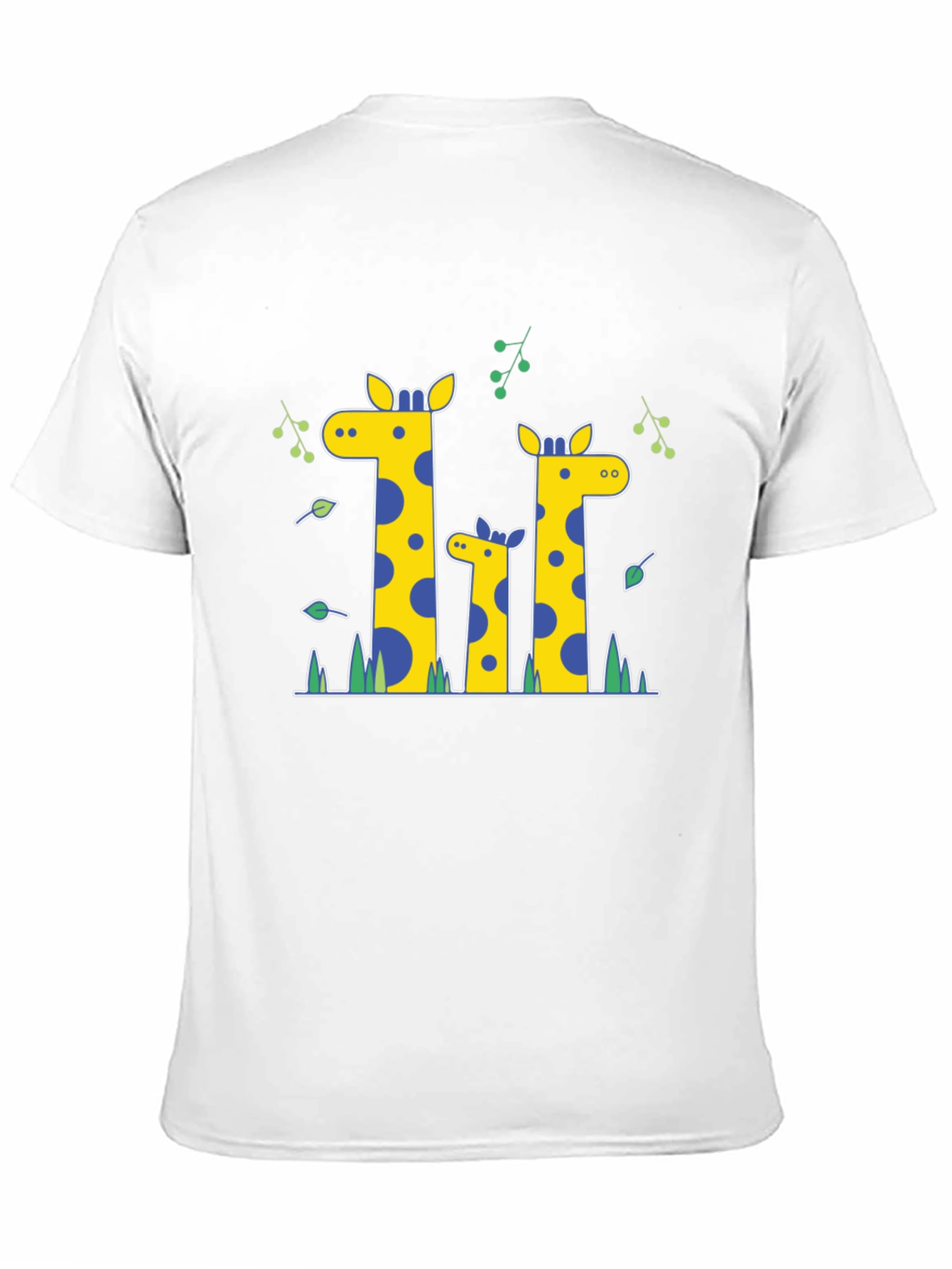 Giraffe Family Print Black T-Shirt