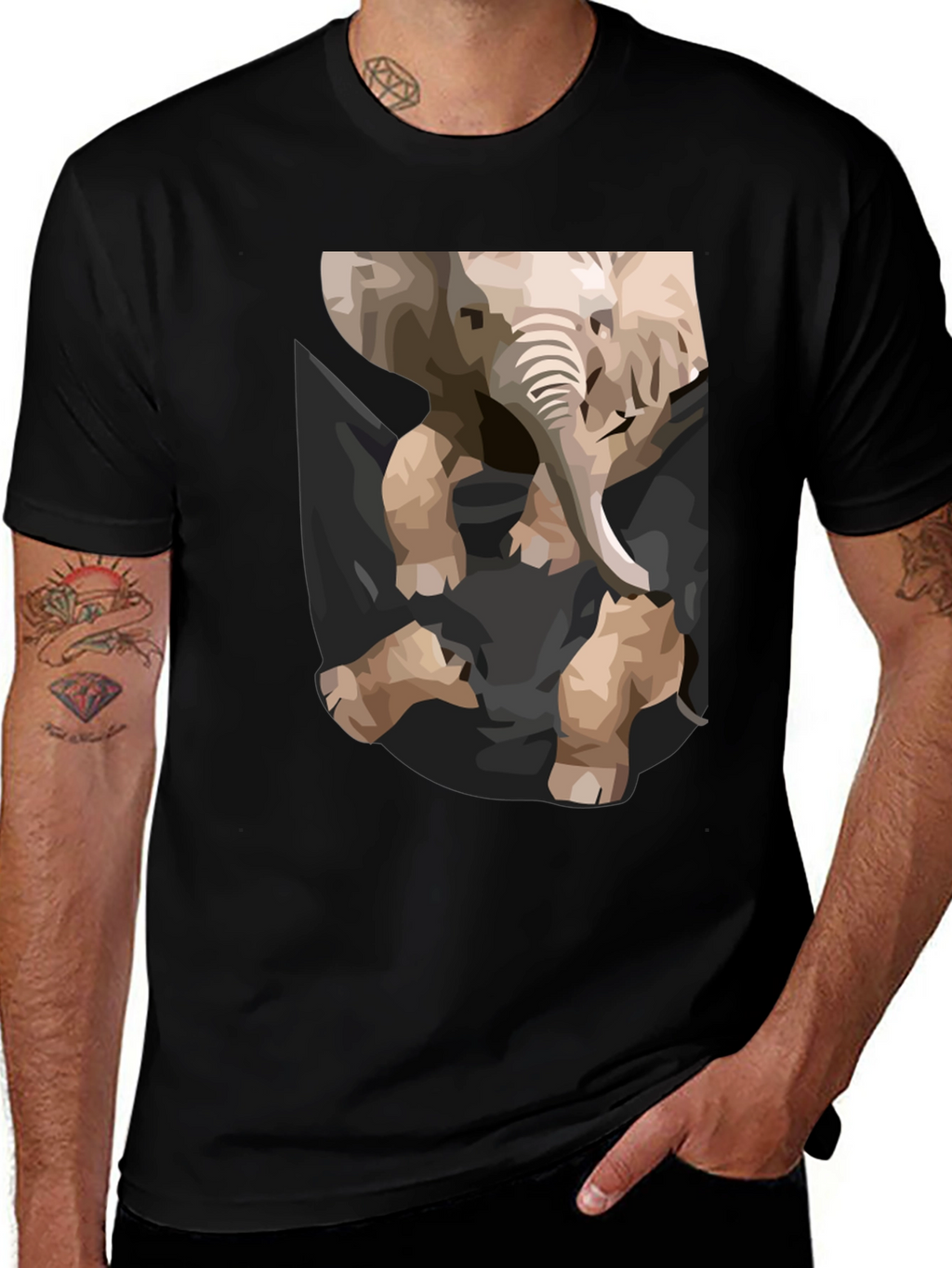 Elephant Pocket Graphic Tee - Casual Cool