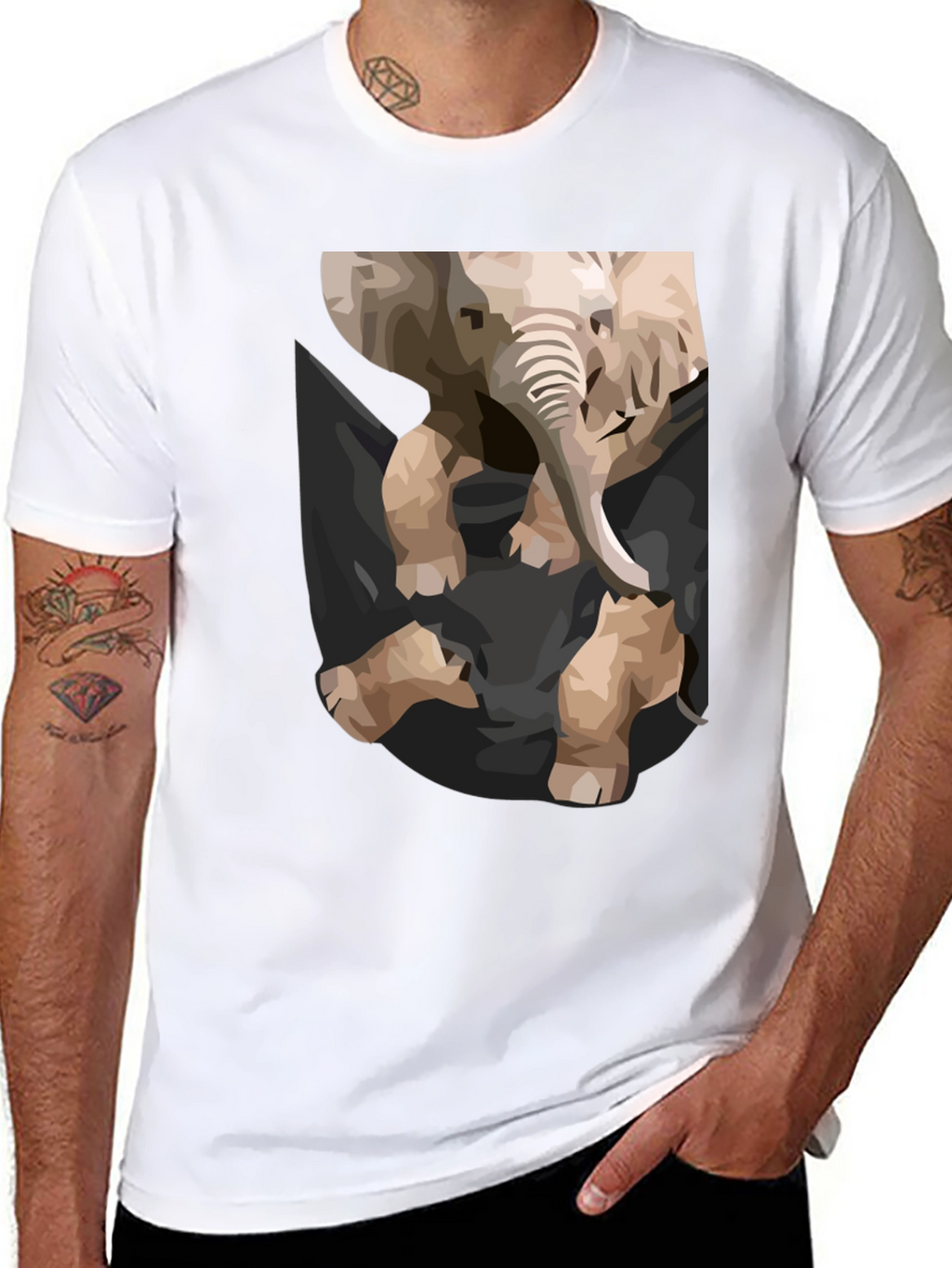 Elephant Pocket Graphic Tee - Casual Cool