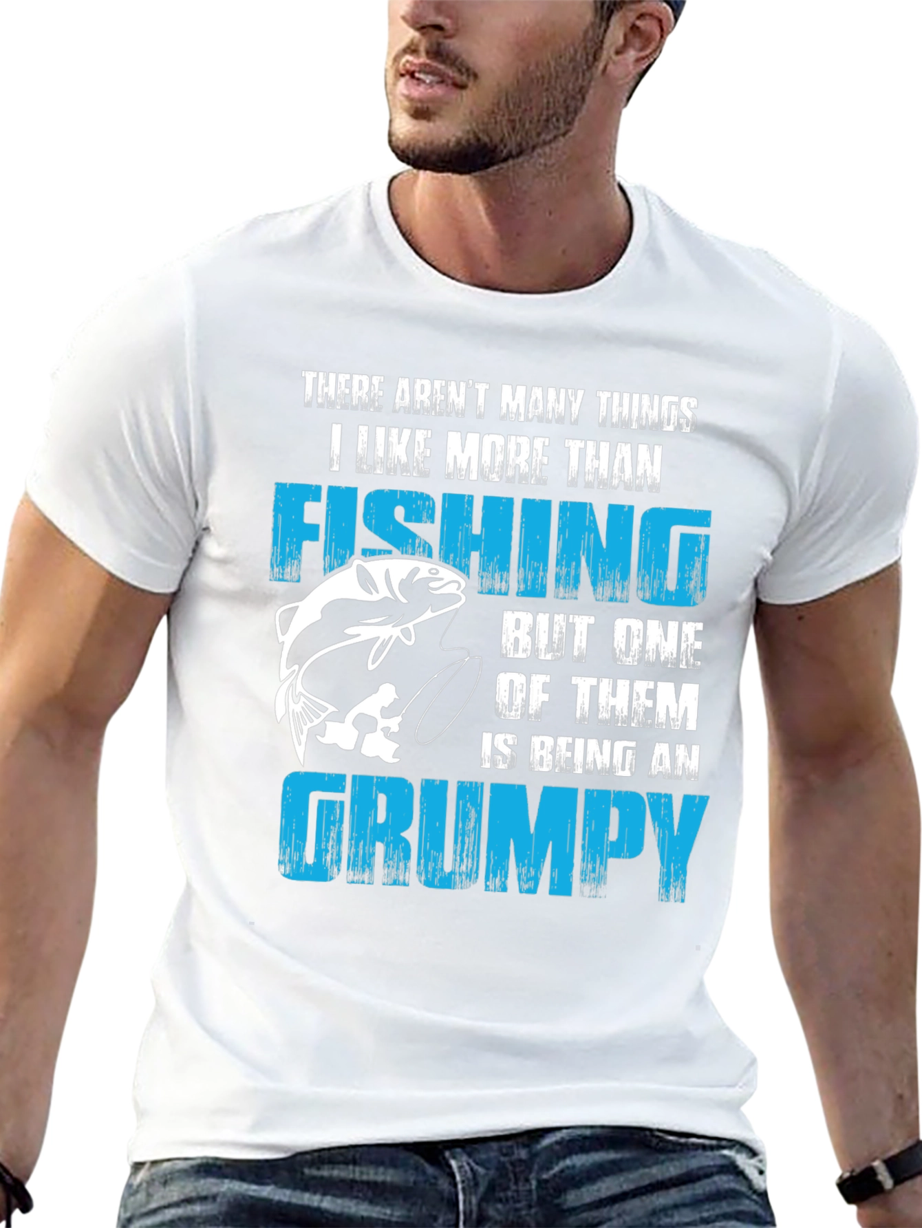 Fishing & Grumpy Mens Black T-Shirt