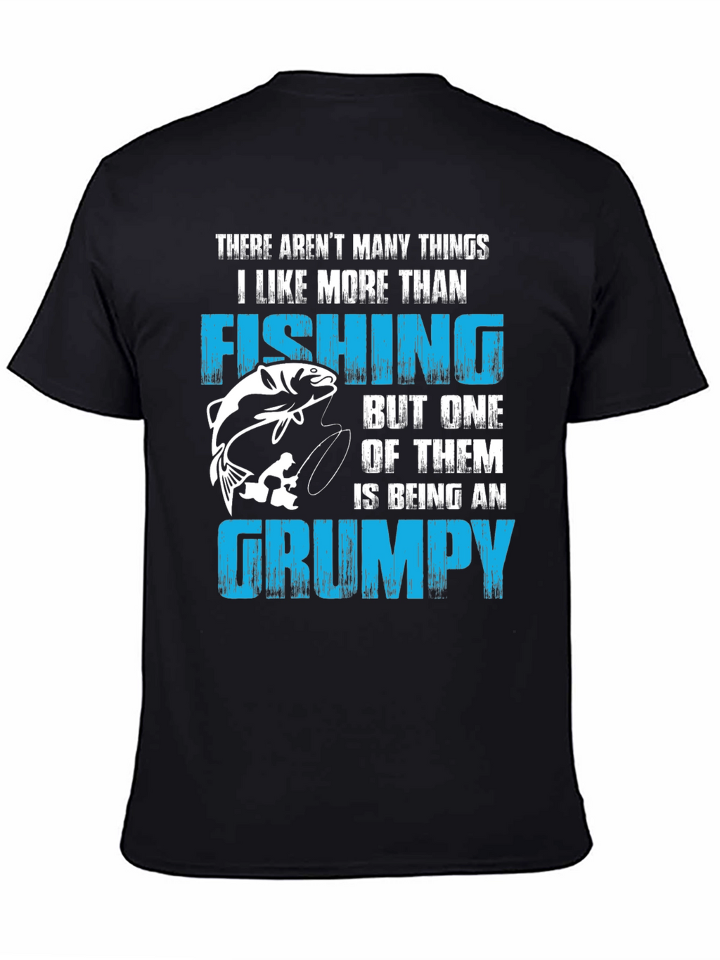 Fishing & Grumpy Mens Black T-Shirt