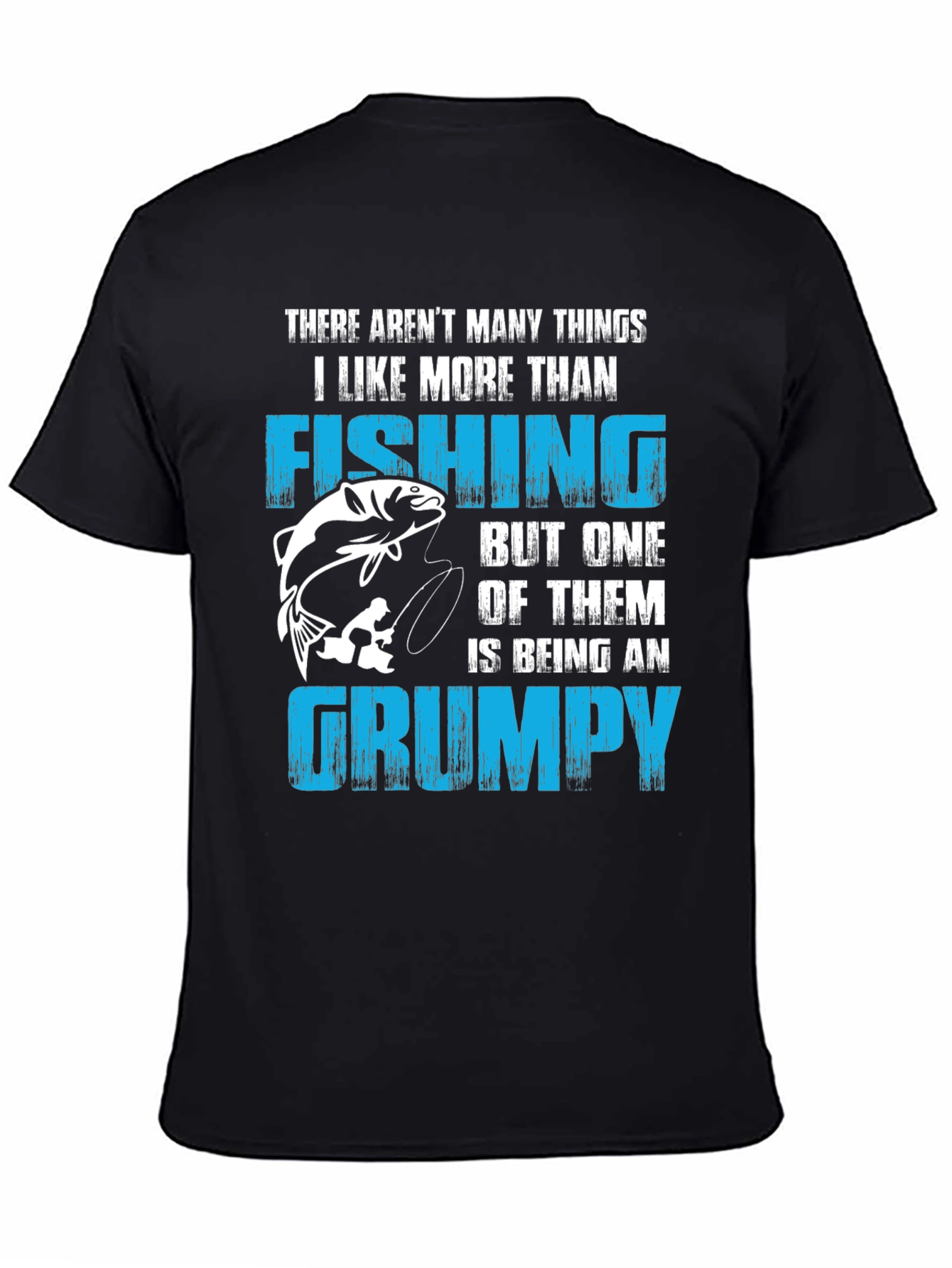 Fishing & Grumpy Mens Black T-Shirt
