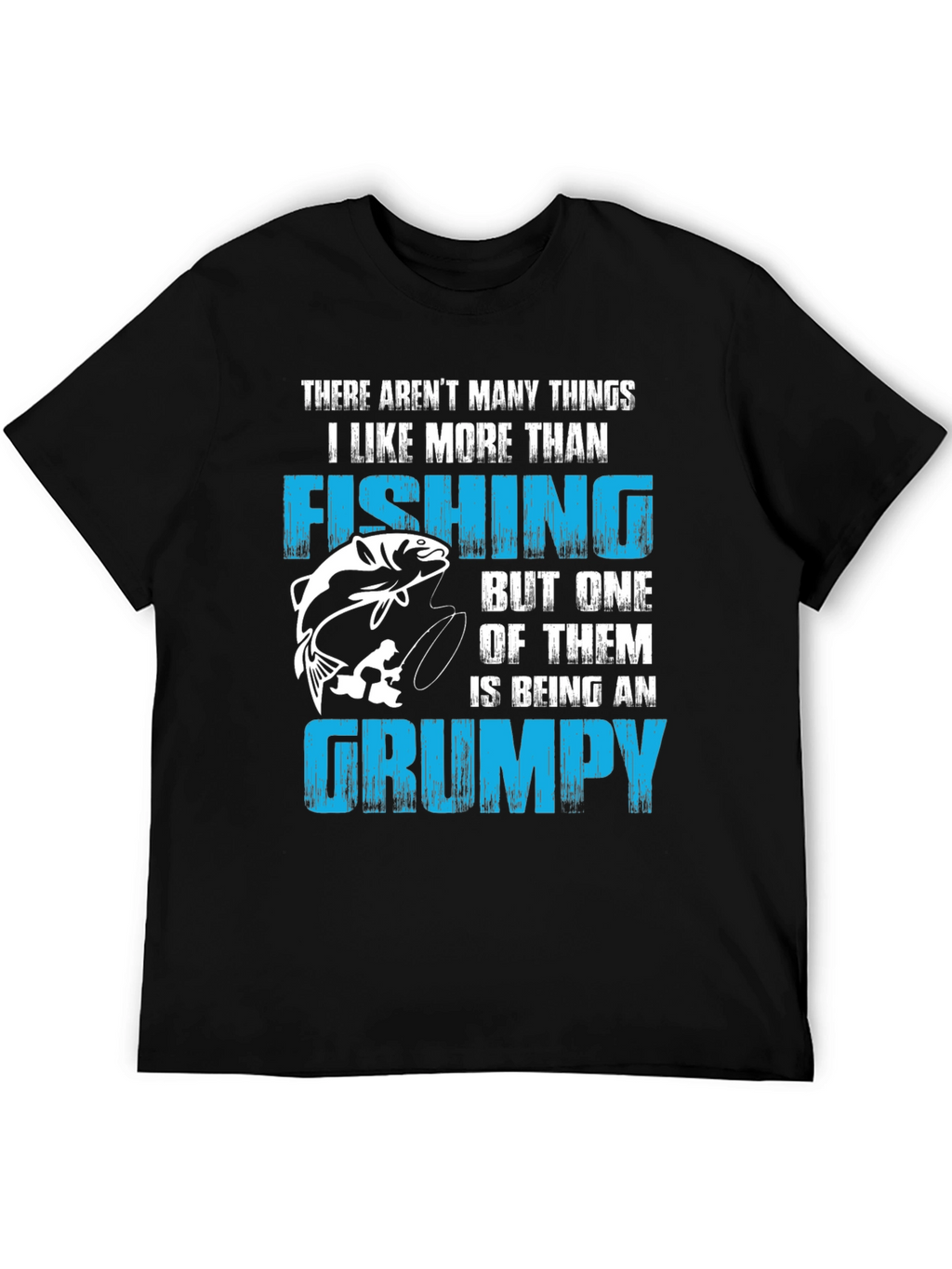 Fishing & Grumpy Mens Black T-Shirt