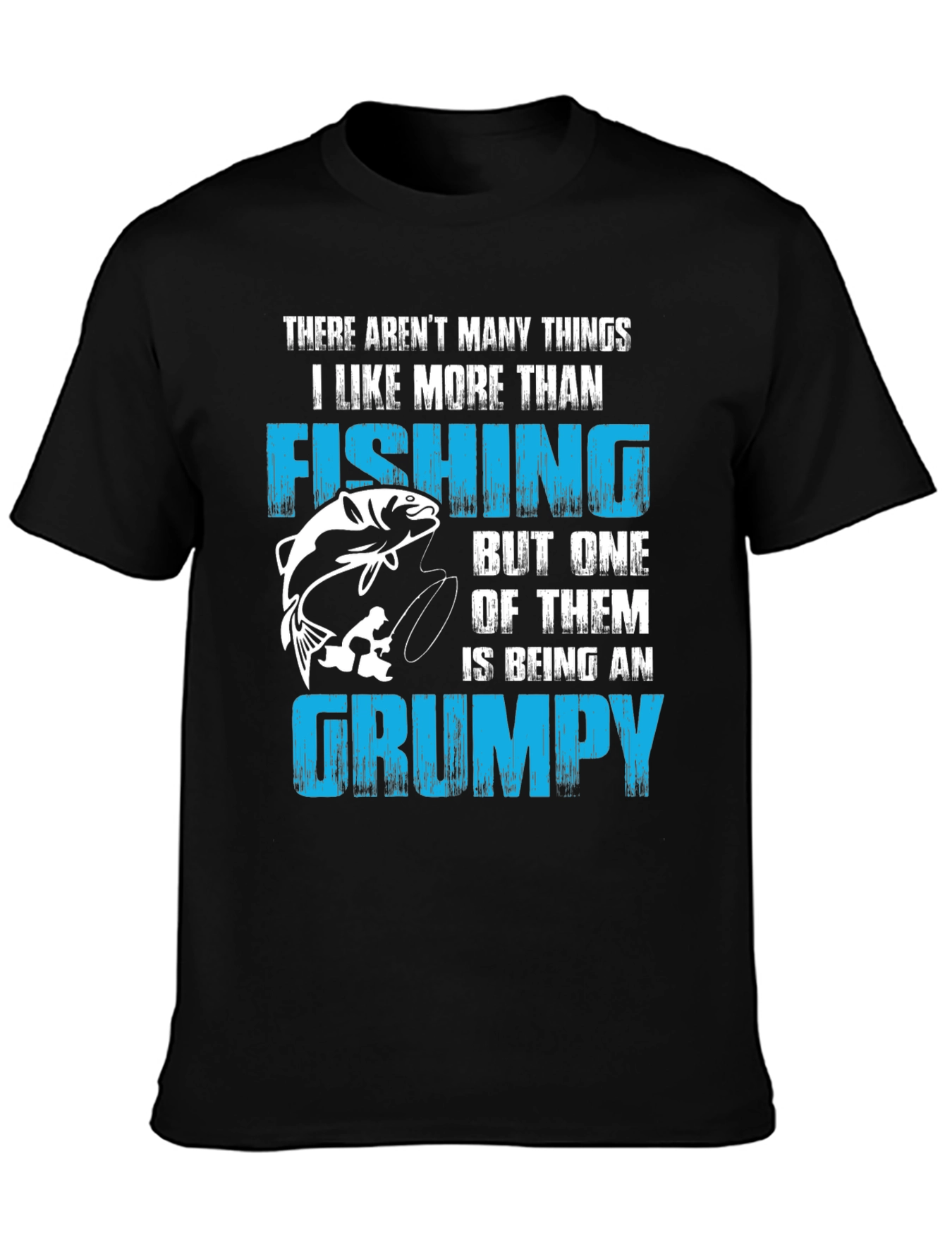 Fishing & Grumpy Mens Black T-Shirt