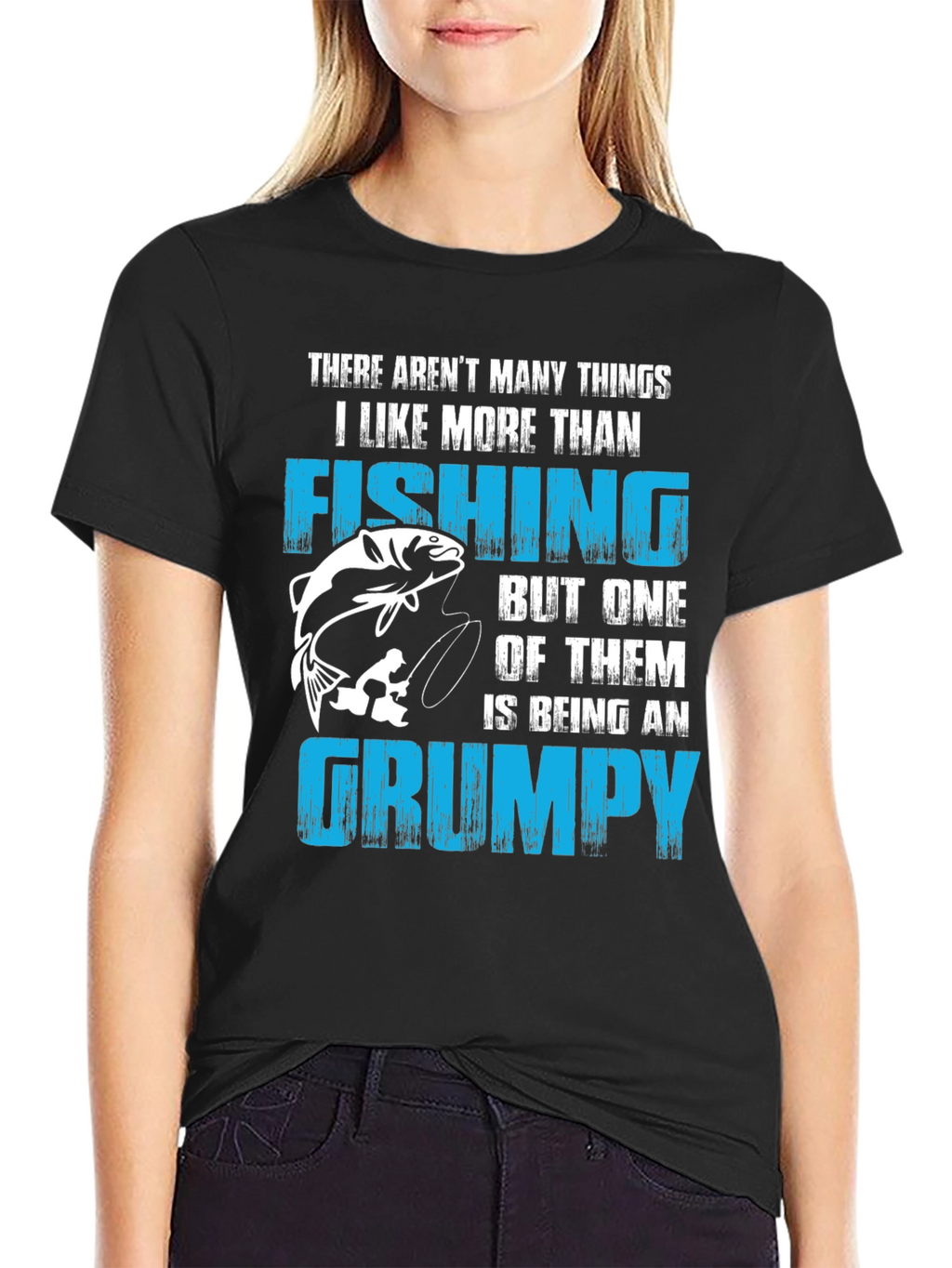 Fishing & Grumpy Mens Black T-Shirt