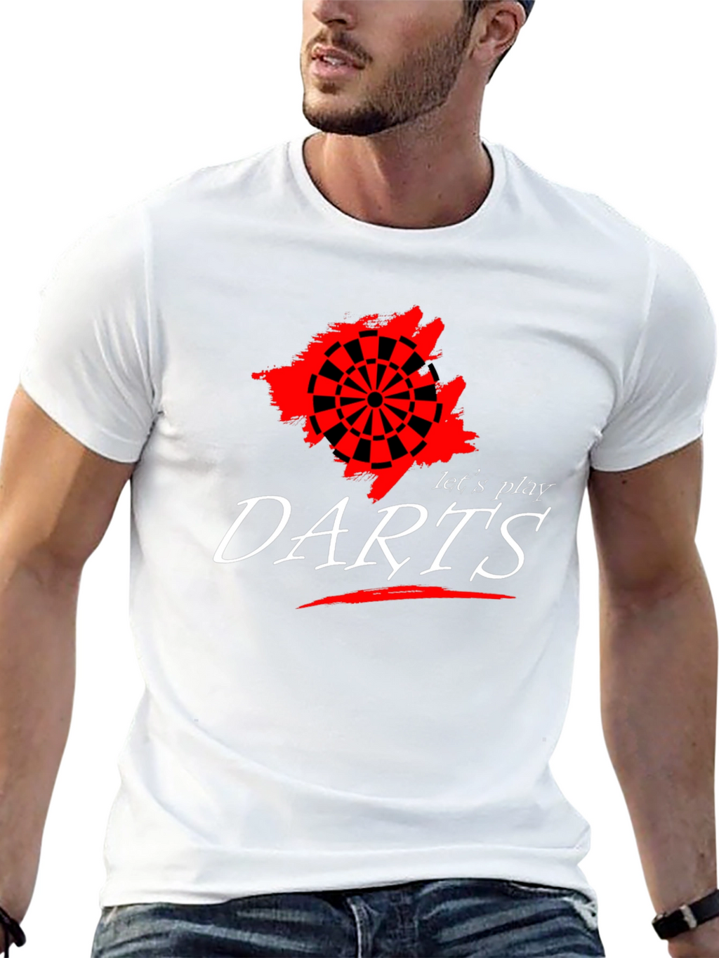 Lets Play Darts Graphic Tee - Black Cotton T-Shirt