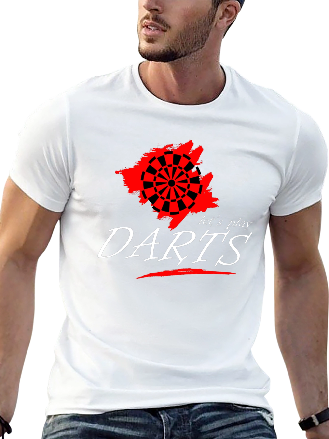 Lets Play Darts Graphic Tee - Black Cotton T-Shirt