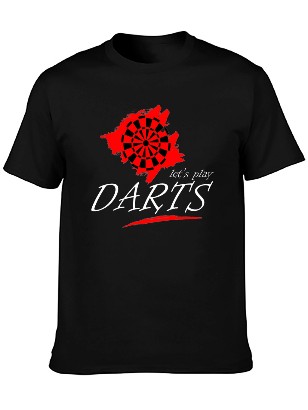 Lets Play Darts Graphic Tee - Black Cotton T-Shirt
