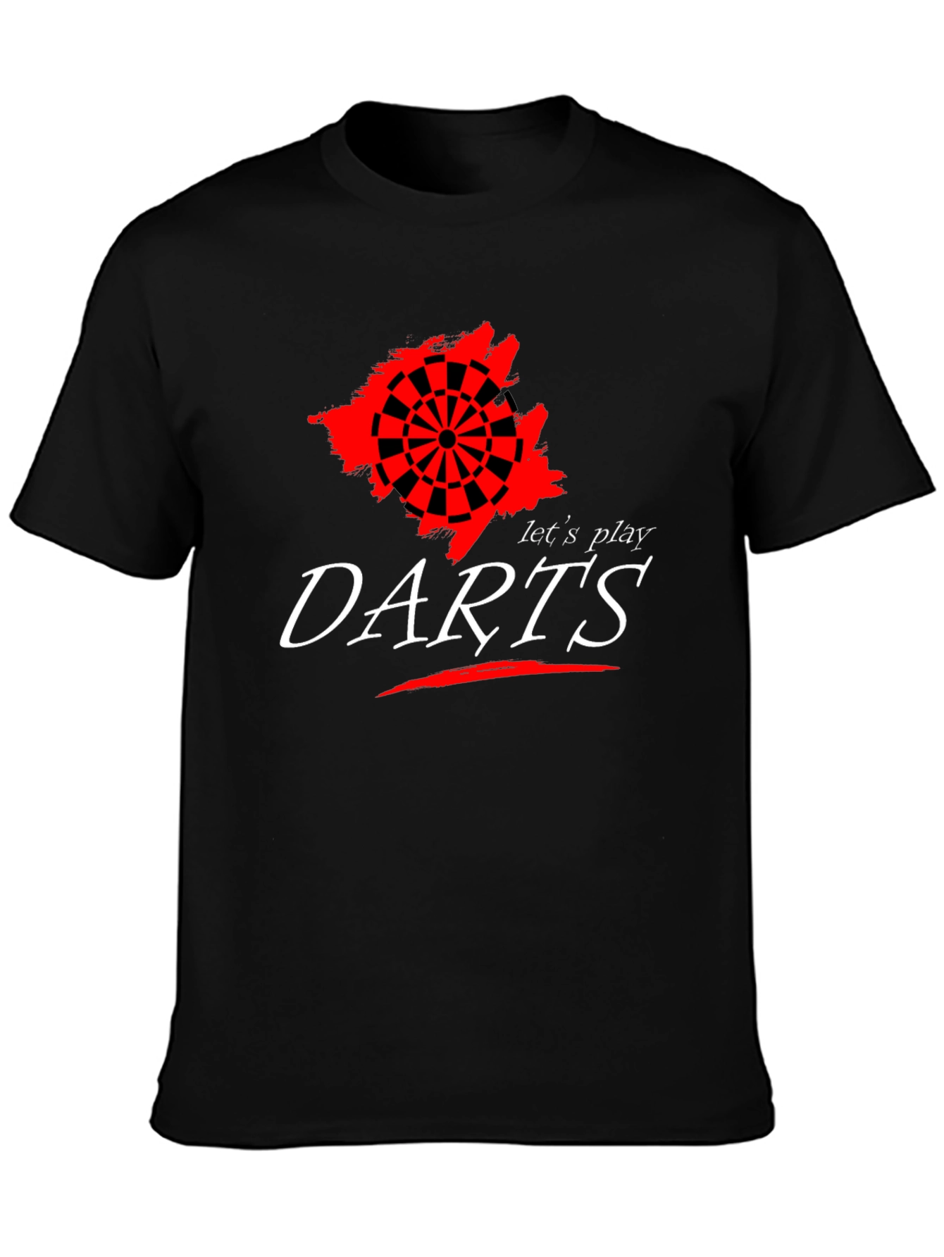Lets Play Darts Graphic Tee - Black Cotton T-Shirt