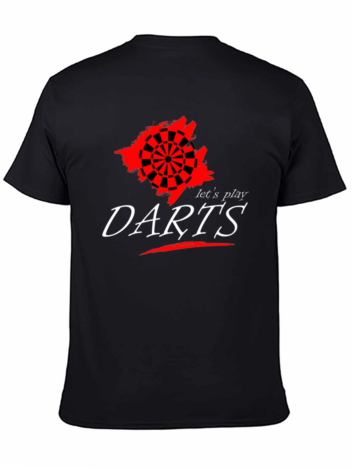 Lets Play Darts Graphic Tee - Black Cotton T-Shirt