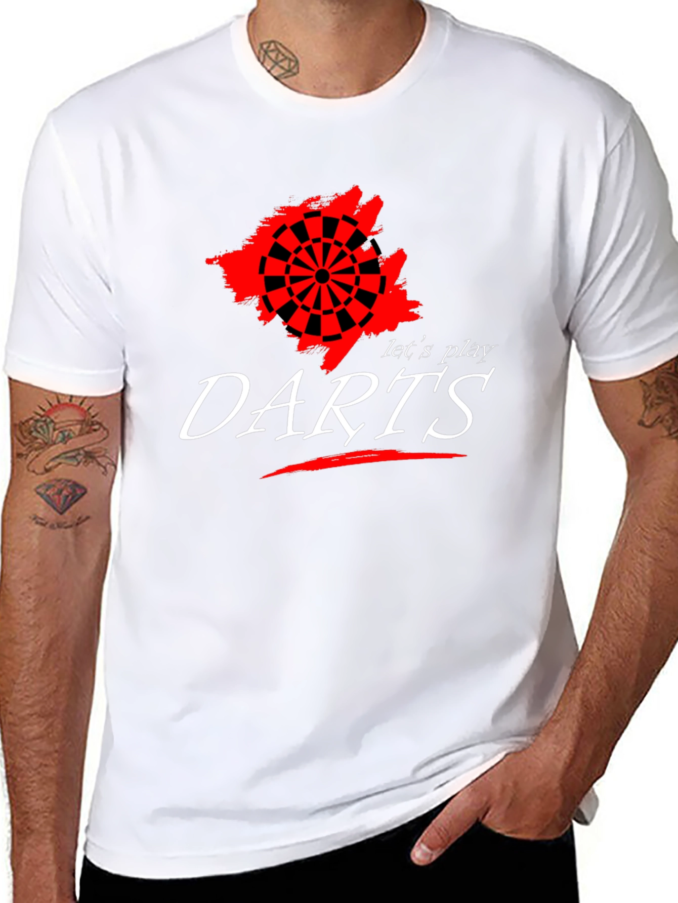 Lets Play Darts Graphic Tee - Black Cotton T-Shirt