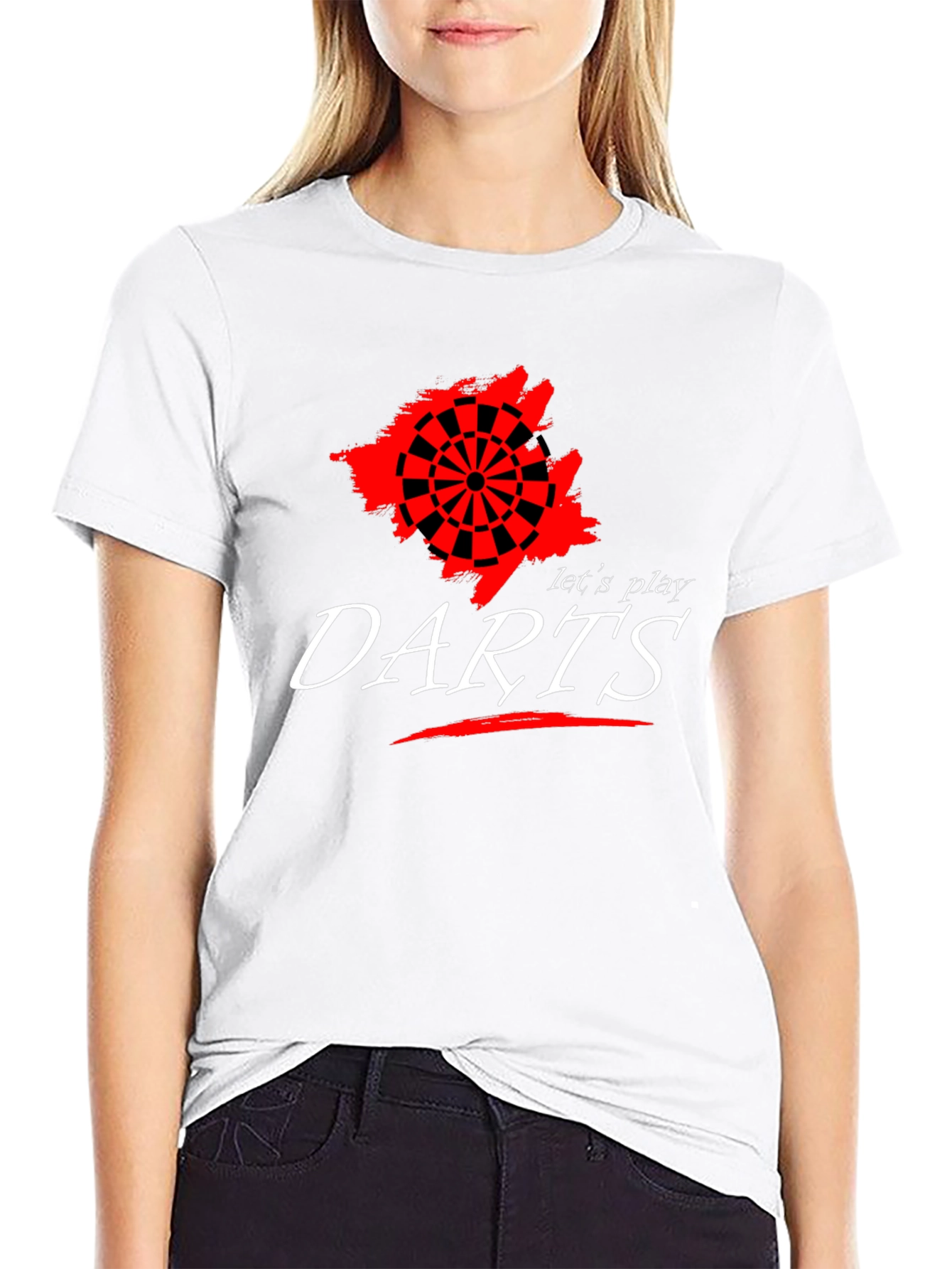 Lets Play Darts Graphic Tee - Black Cotton T-Shirt