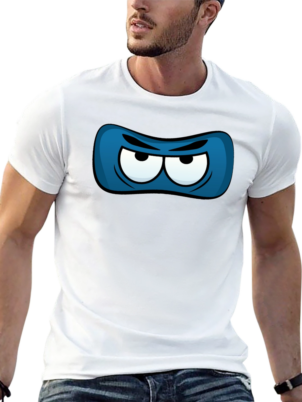 Ninja Eye Mask Graphic Tee - Black Cotton T-Shirt