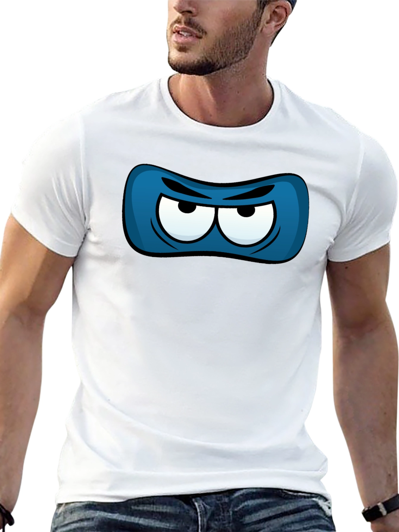 Ninja Eye Mask Graphic Tee - Black Cotton T-Shirt